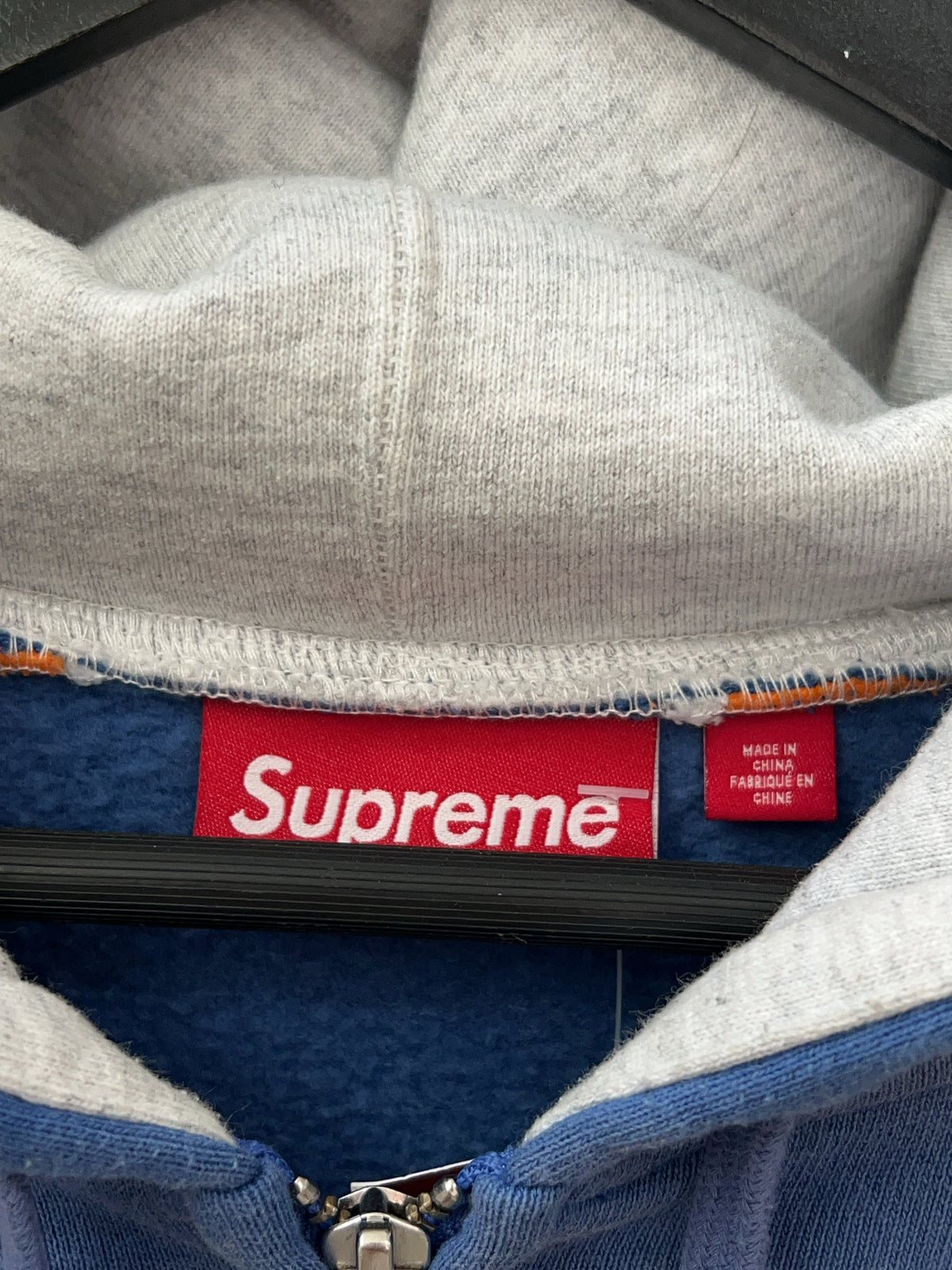 Supreme State Zip Up Hooded Sweatshirt Blau (L)
