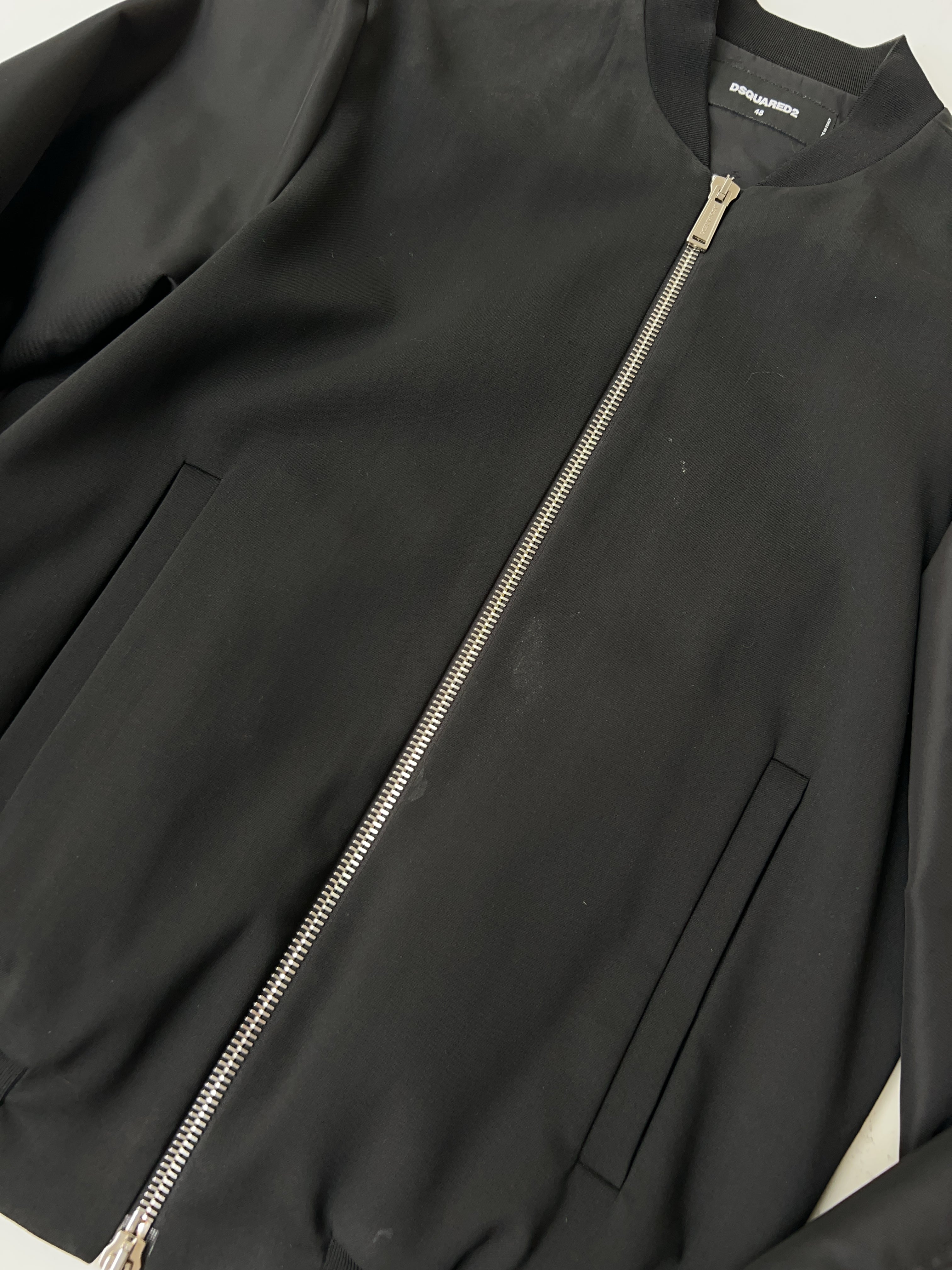 Vintage Dsquared2 Black Satin Bomber Jacket (L)