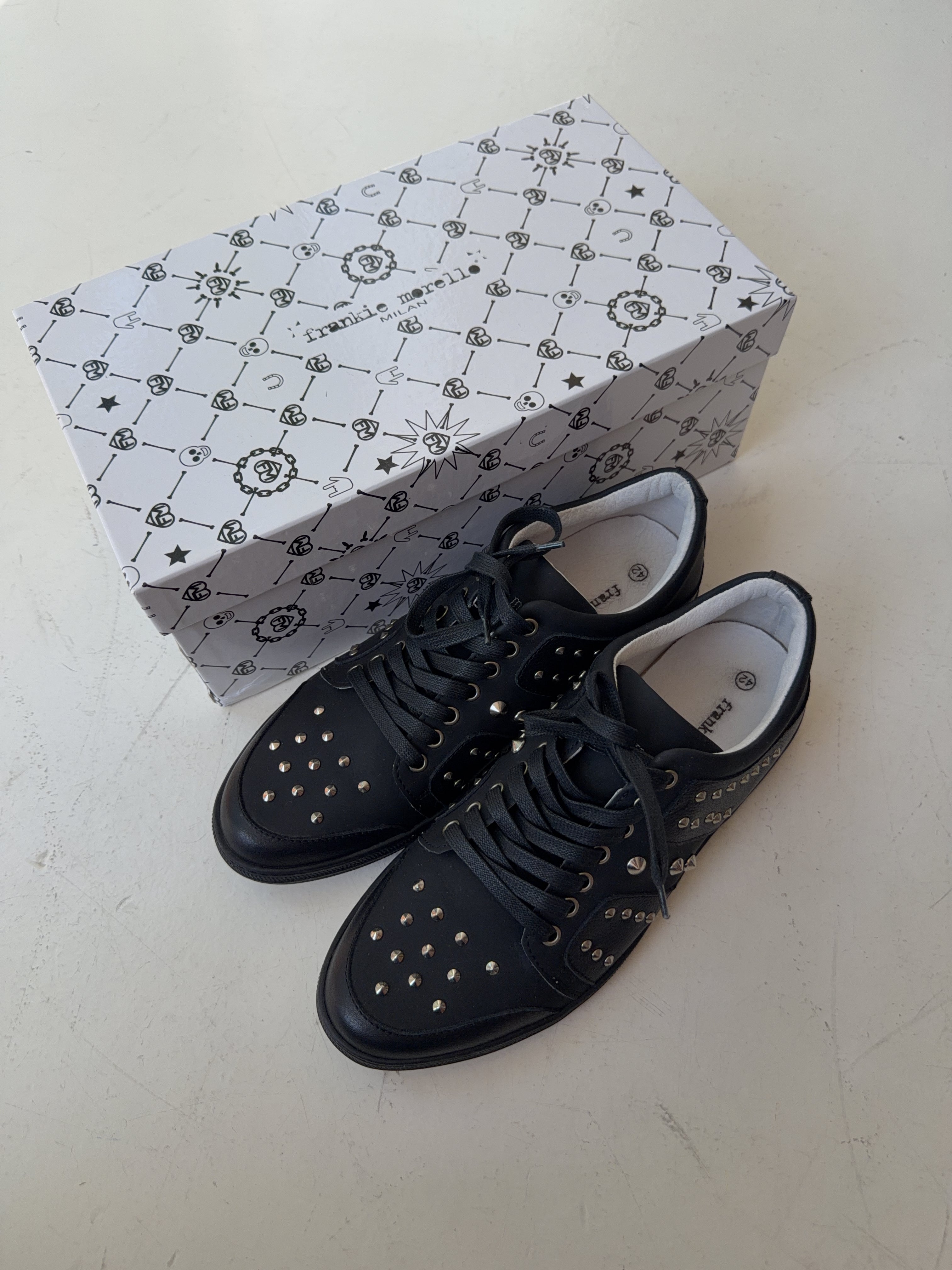 Vintage Frankie Morello Black Studded Low-top Sneaker (42)