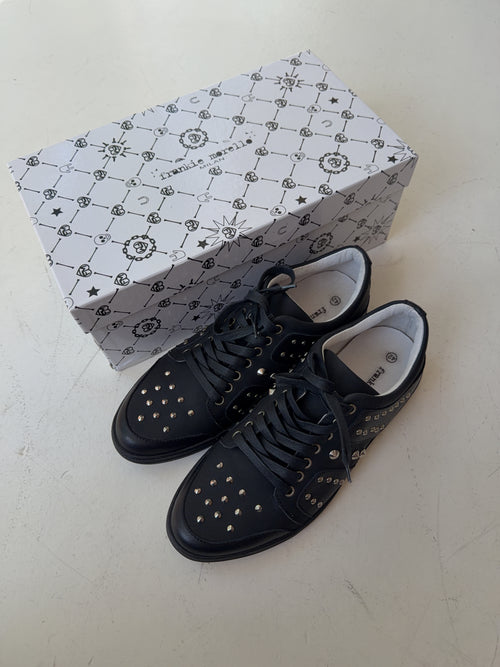 Vintage Frankie Morello Black Studded Low-top Sneaker (42)