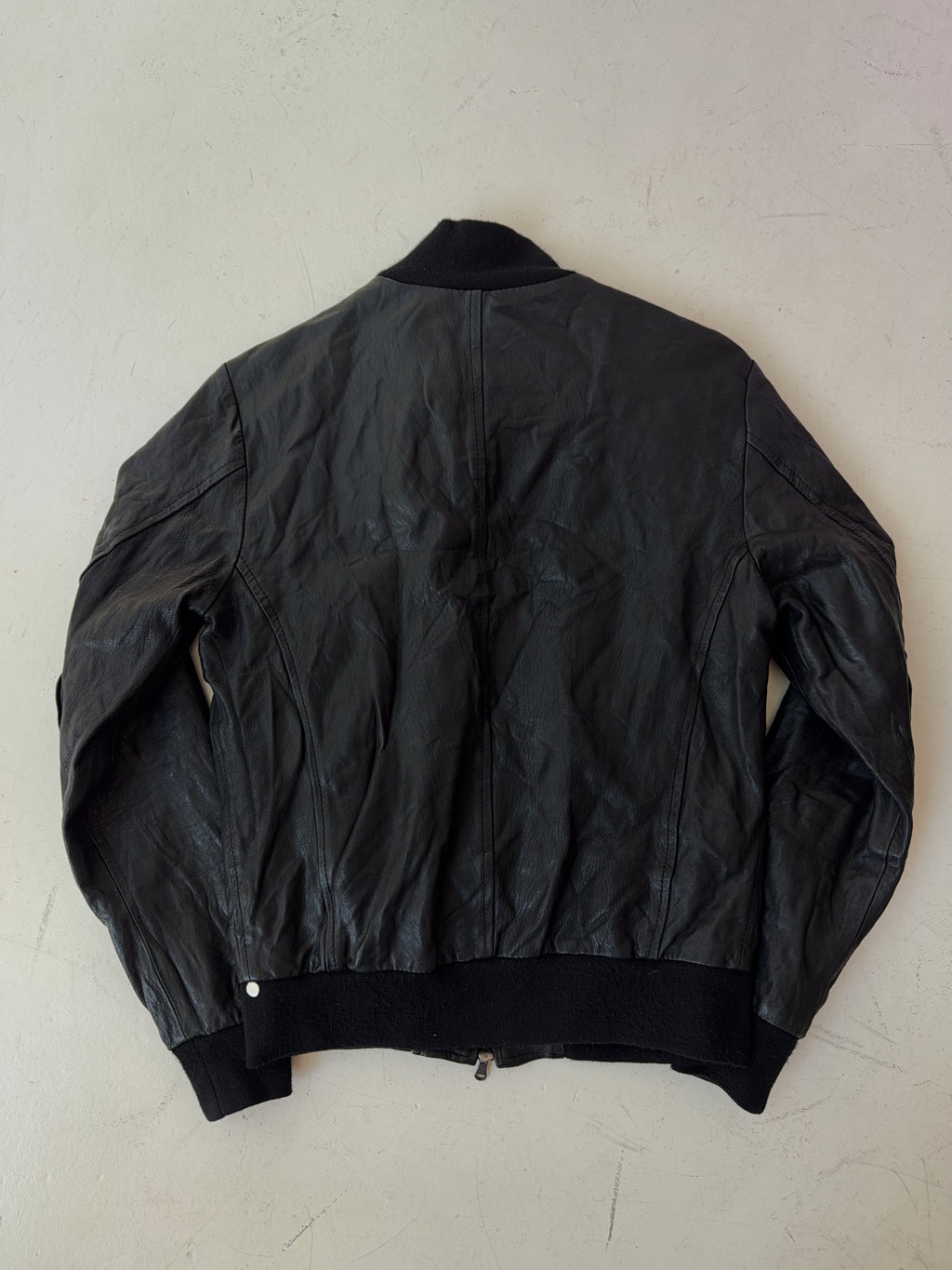 Vintage Schwarze Leder Jacke (M)