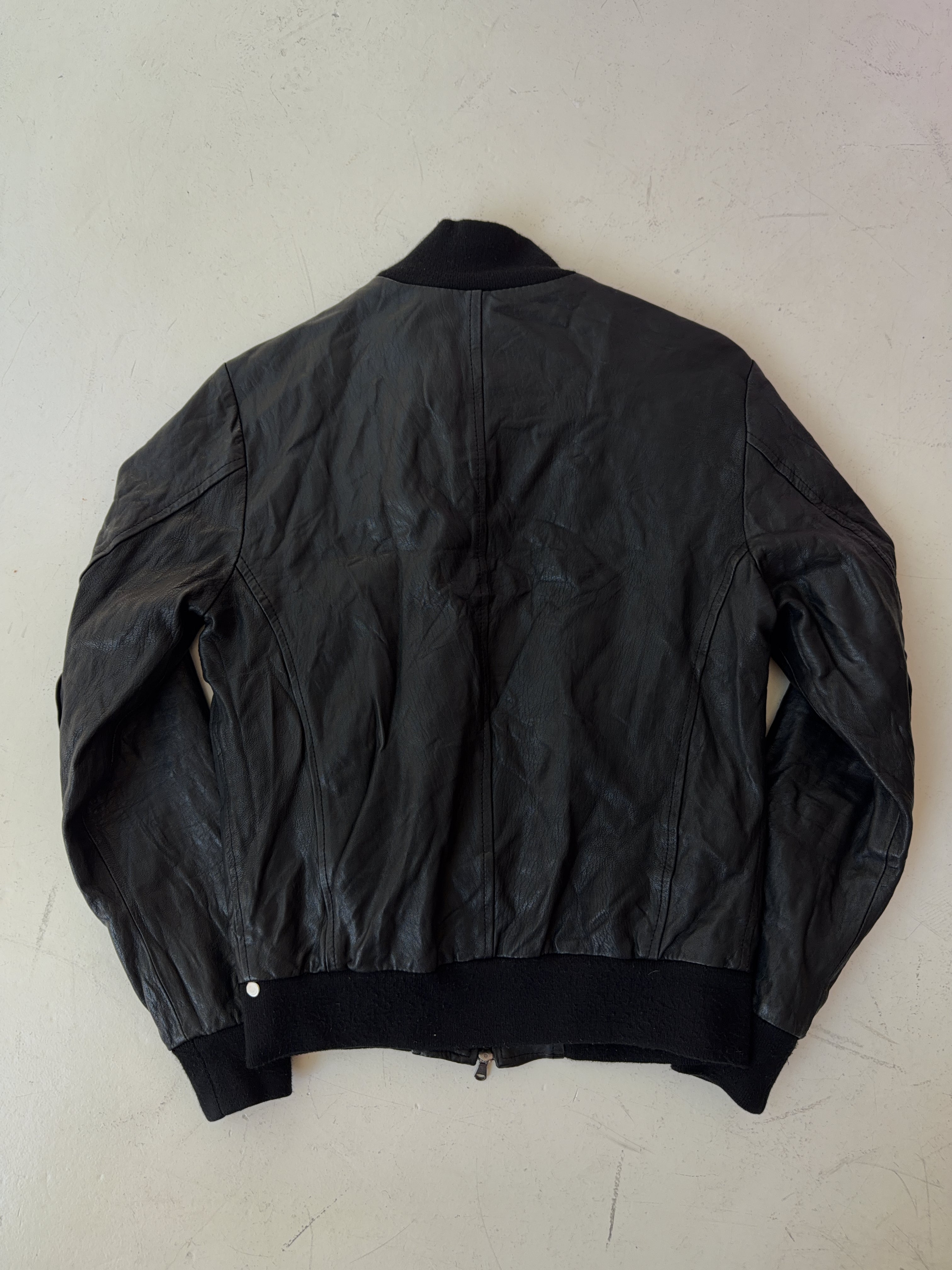 Vintage Schwarze Leder Jacke (M)