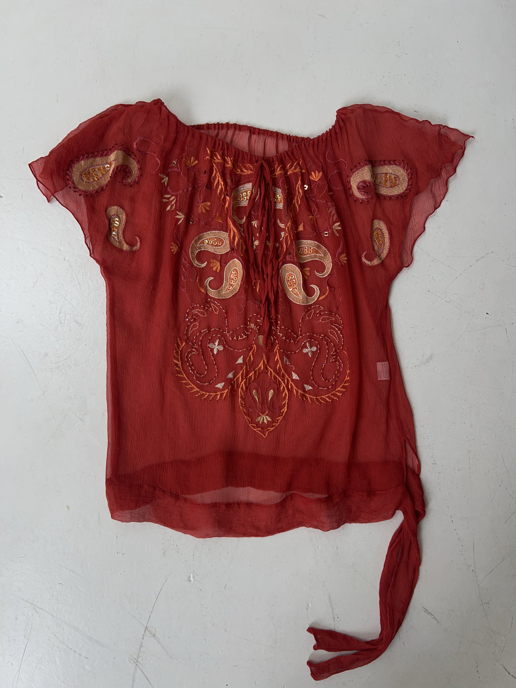 Vintage Red Mesh Top (L)