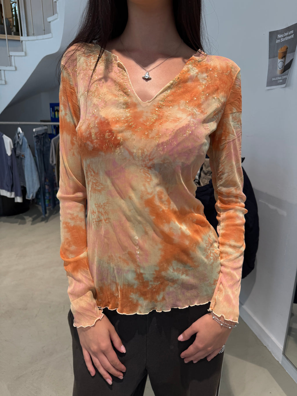 Vintage Orange Mesh Longsleeve (S)