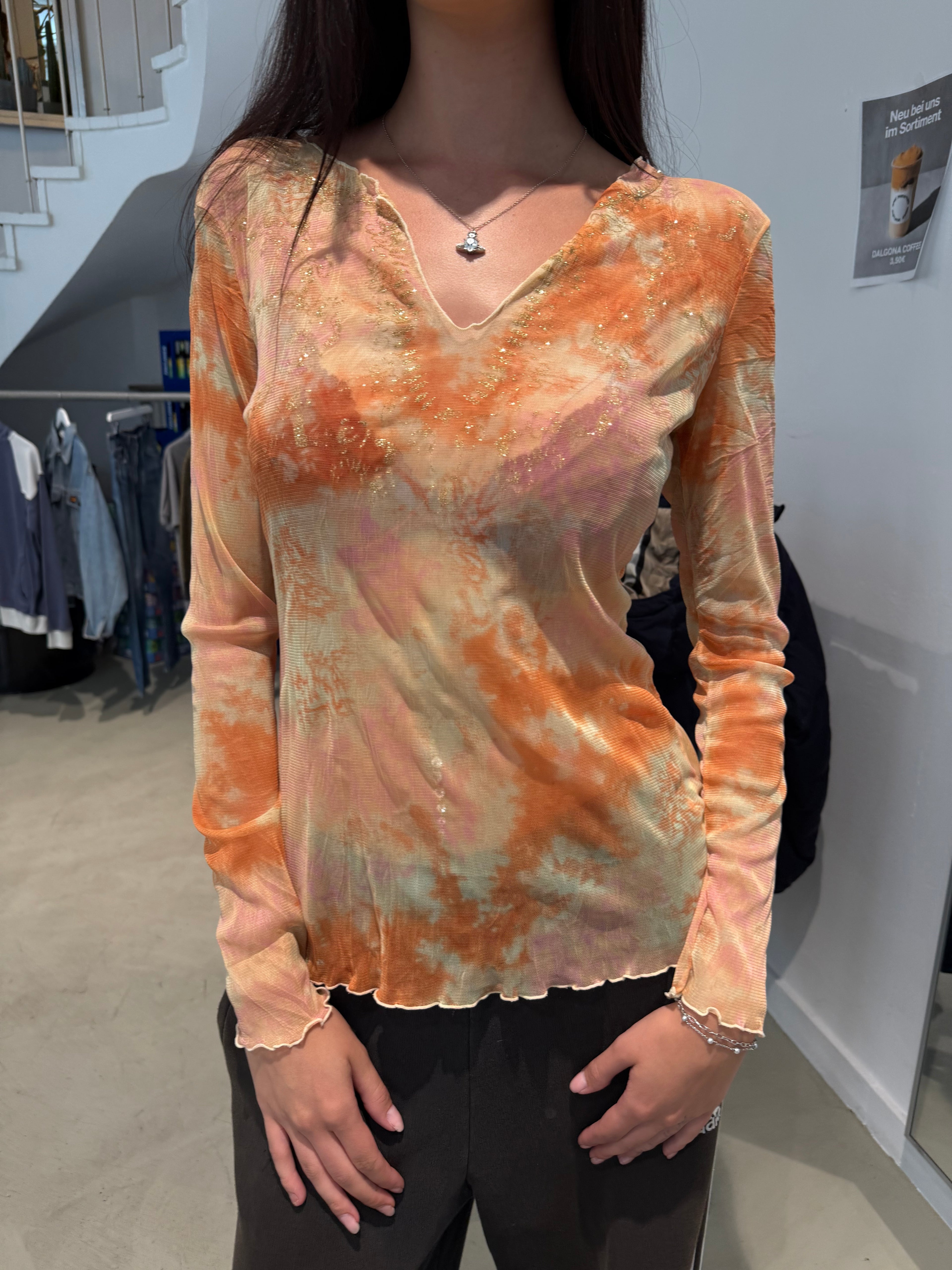 Vintage Orange Mesh Longsleeve (S)