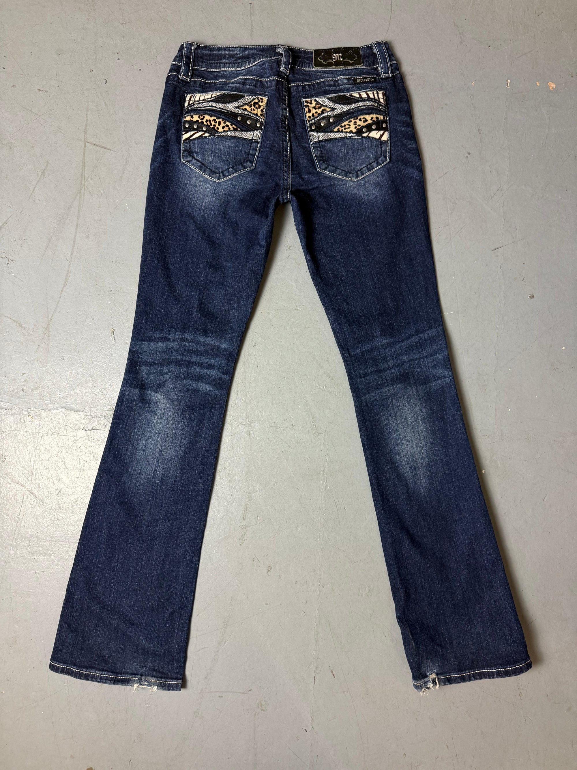 Vintage Miss Me Y2K Dark Blue Bootcut Jeans S/M