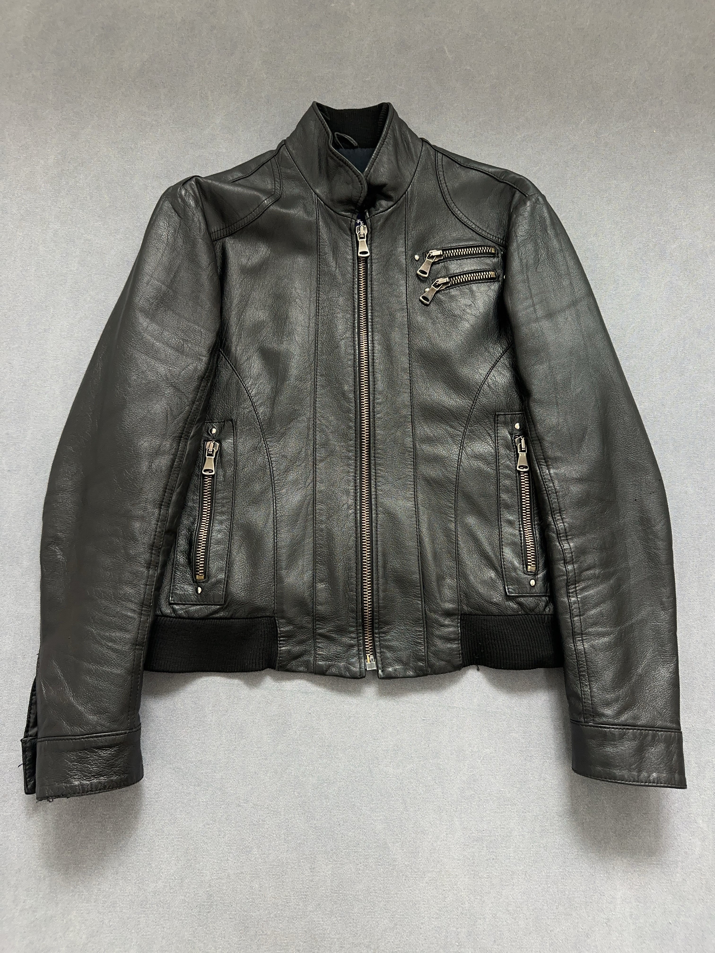 Vintage Leather Jacket für Herren. Y2K Second Hand 2000s Fashion