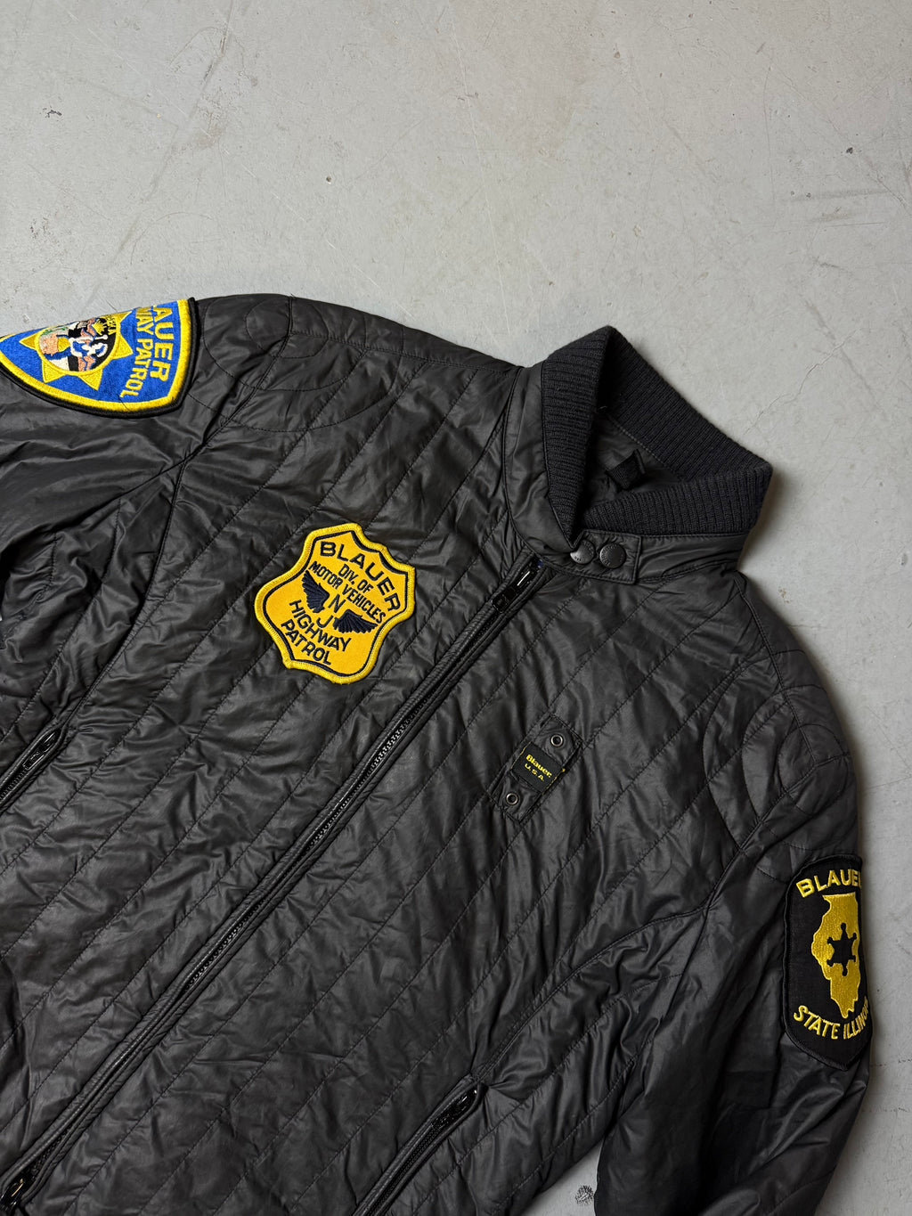 Detailbild von einer Vintage Blauer Light Jacket von Kragen