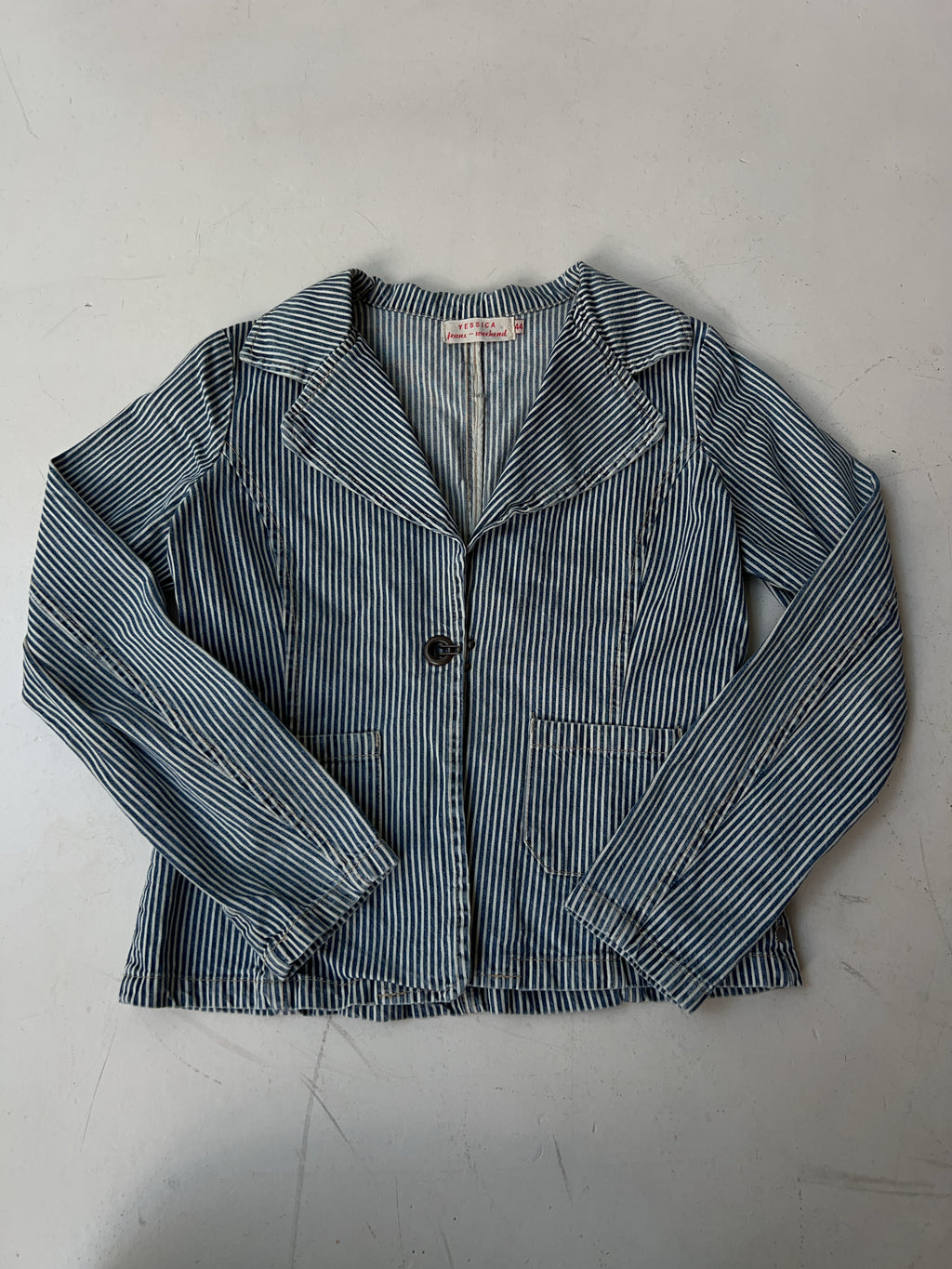 Vintage Striped Jeans Jacket (XL)