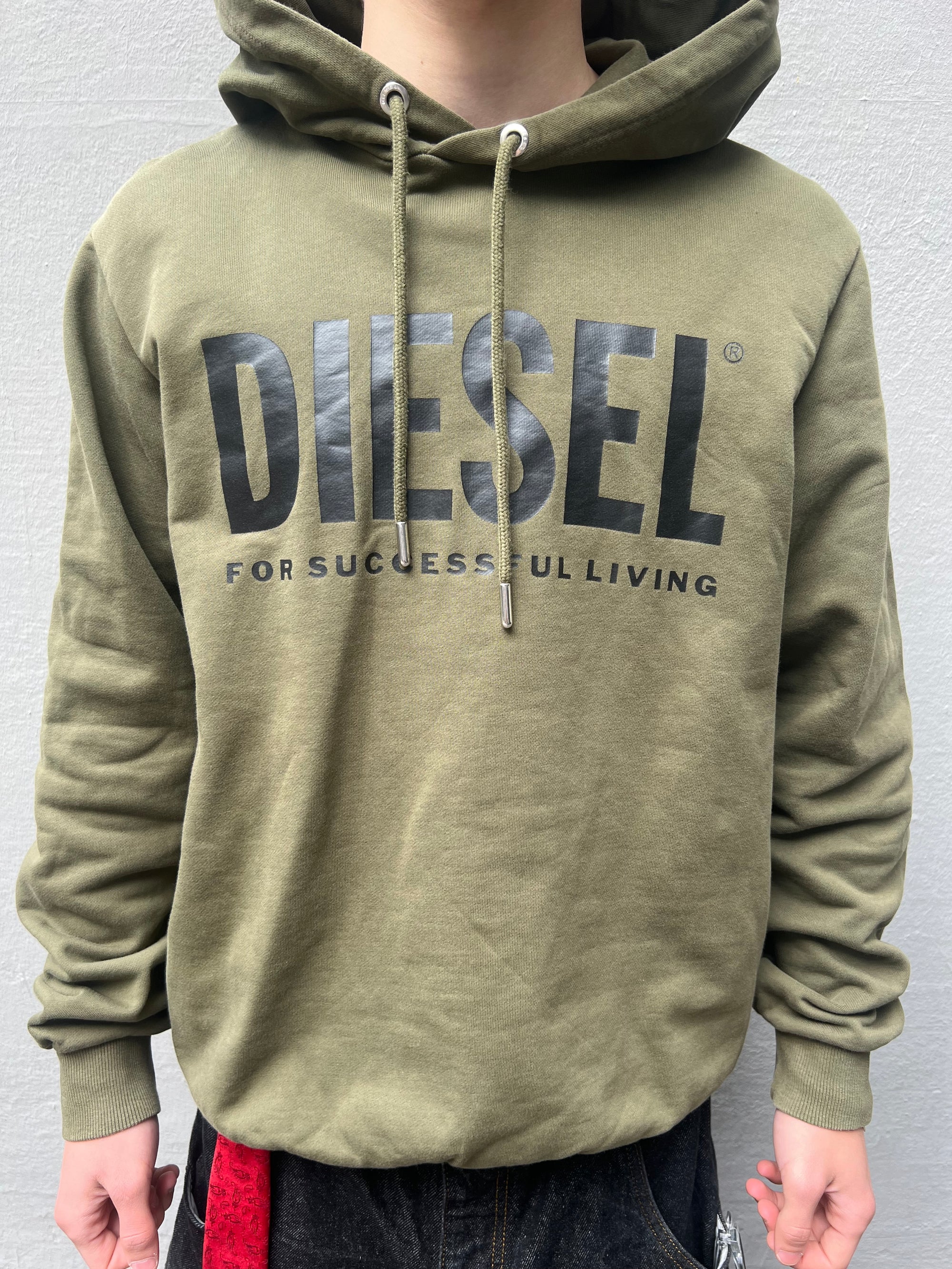 Vintage Dark Green Diesel Hoodie XL