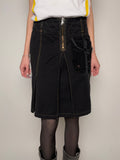 Tragebild von Vintage Replay Black Midi Skirt S/M von vorne