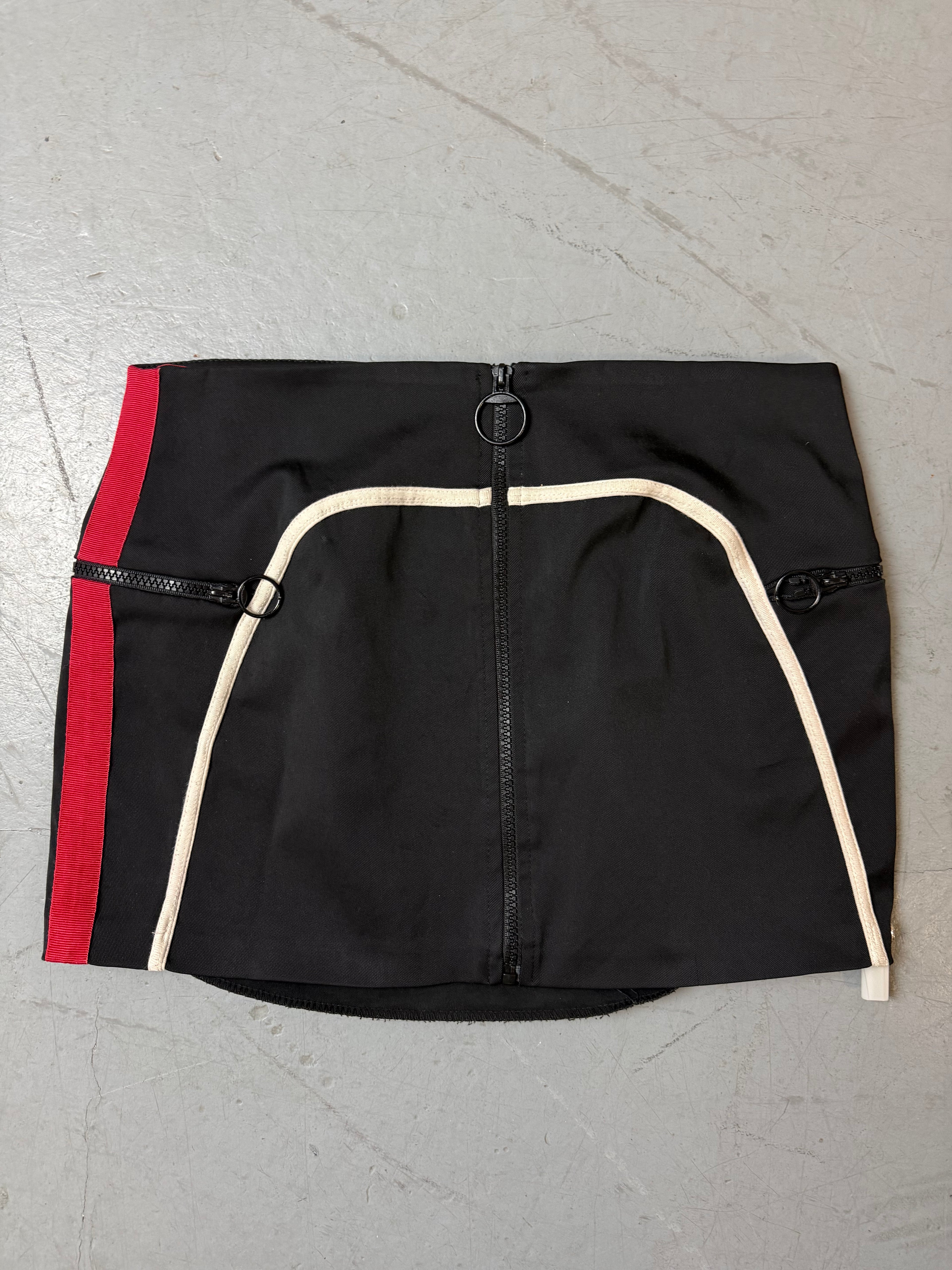 Vintage Black Full Zip Mini Skirt S/M