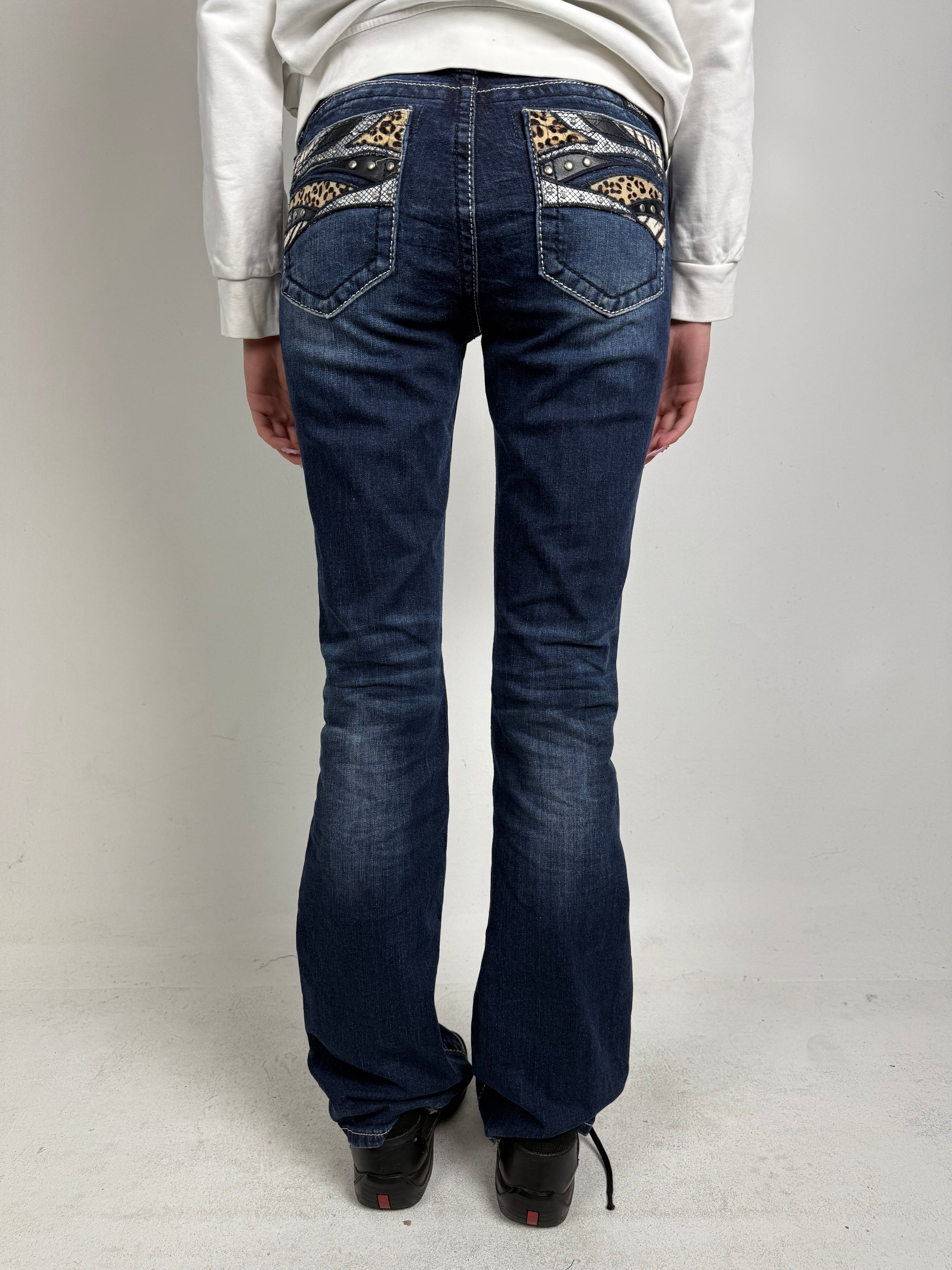 Vintage Miss Me Y2K Dark Blue Bootcut Jeans S/M