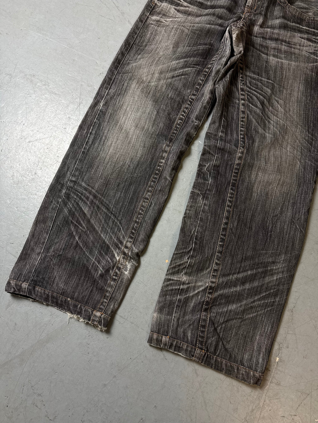 Detailbild von Vintage Majah Flavah Grey Baggy Denim with Backstitching M von vorne 