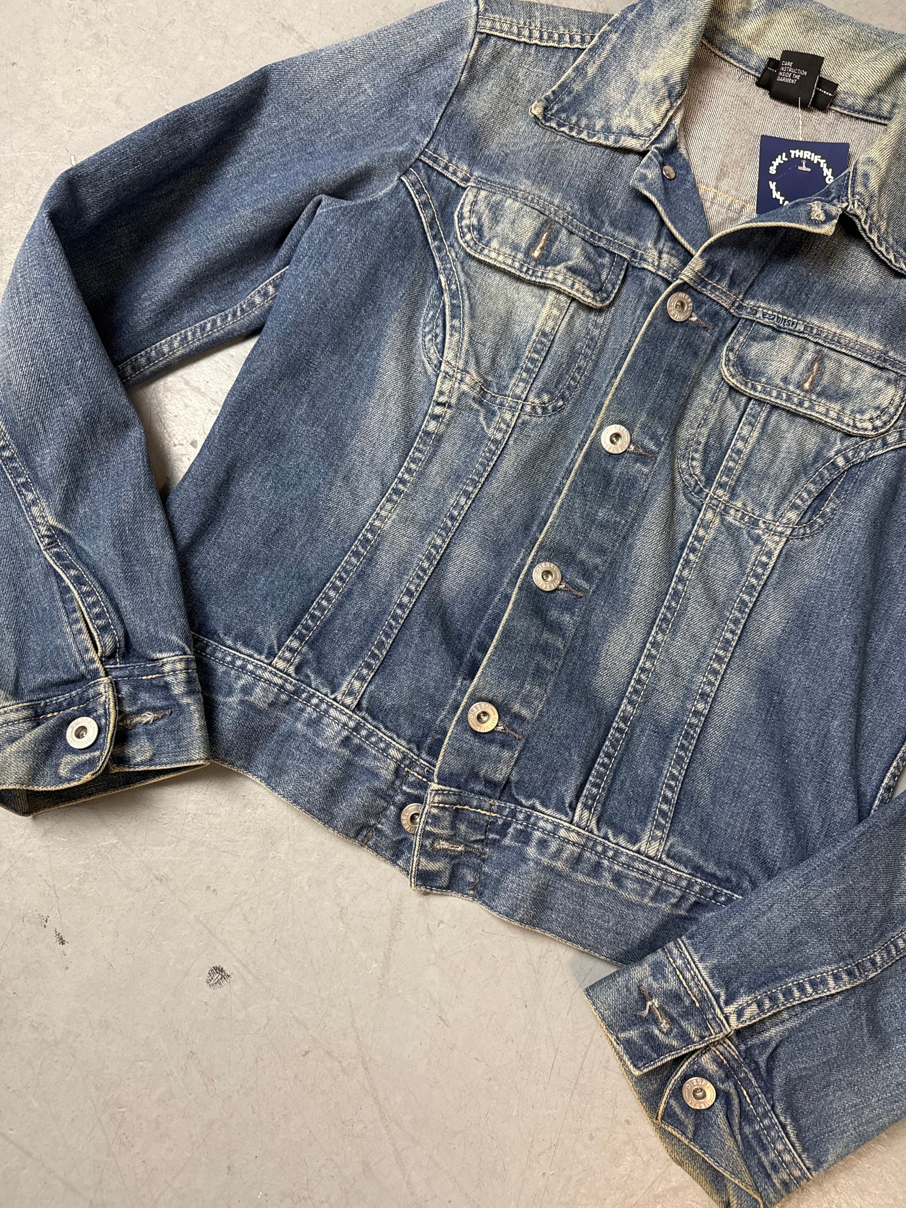 Vintage Diesel Cropped Denim Jacket M
