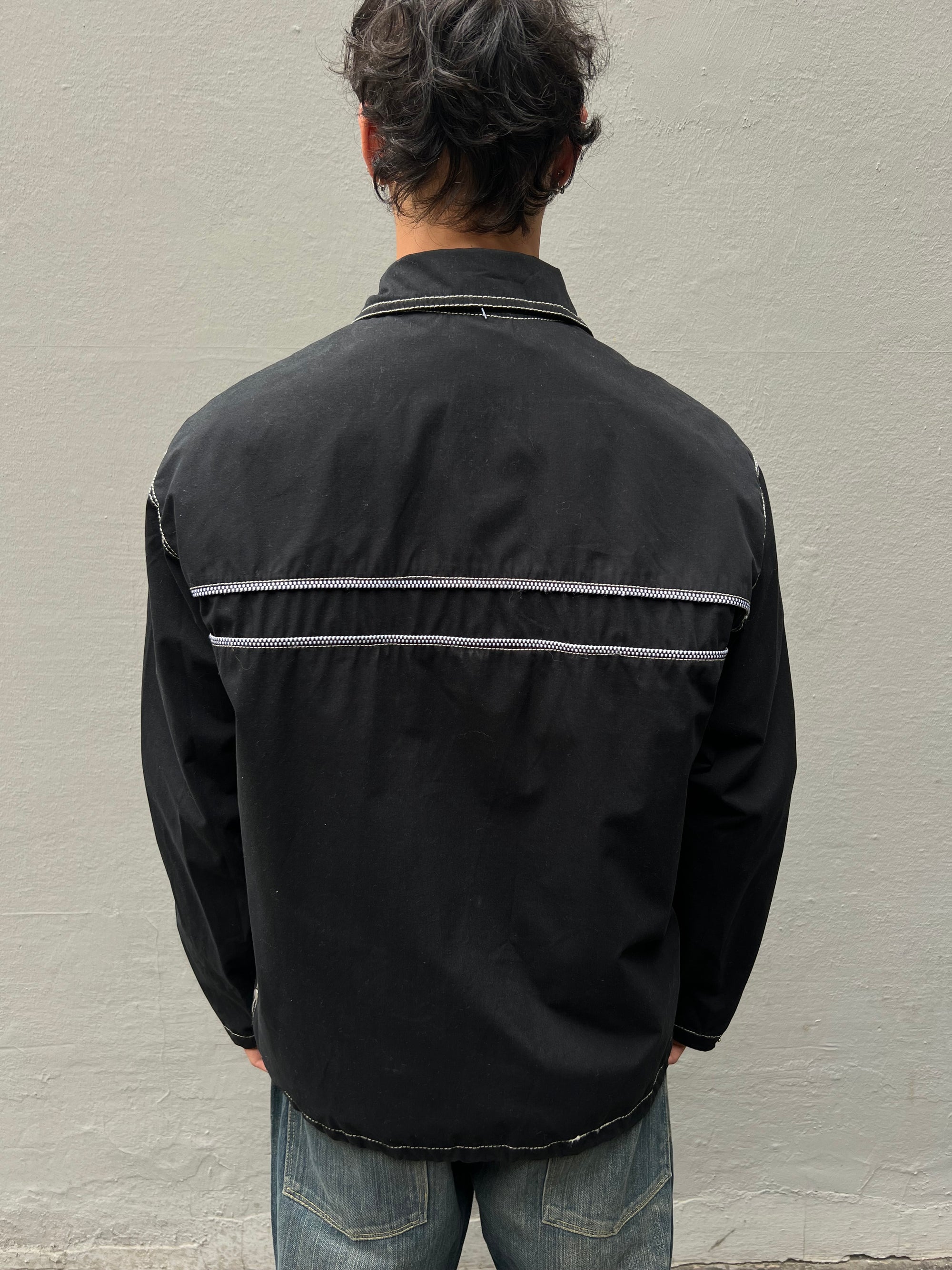 Vintage Black Zip Clothing Jacket M/L