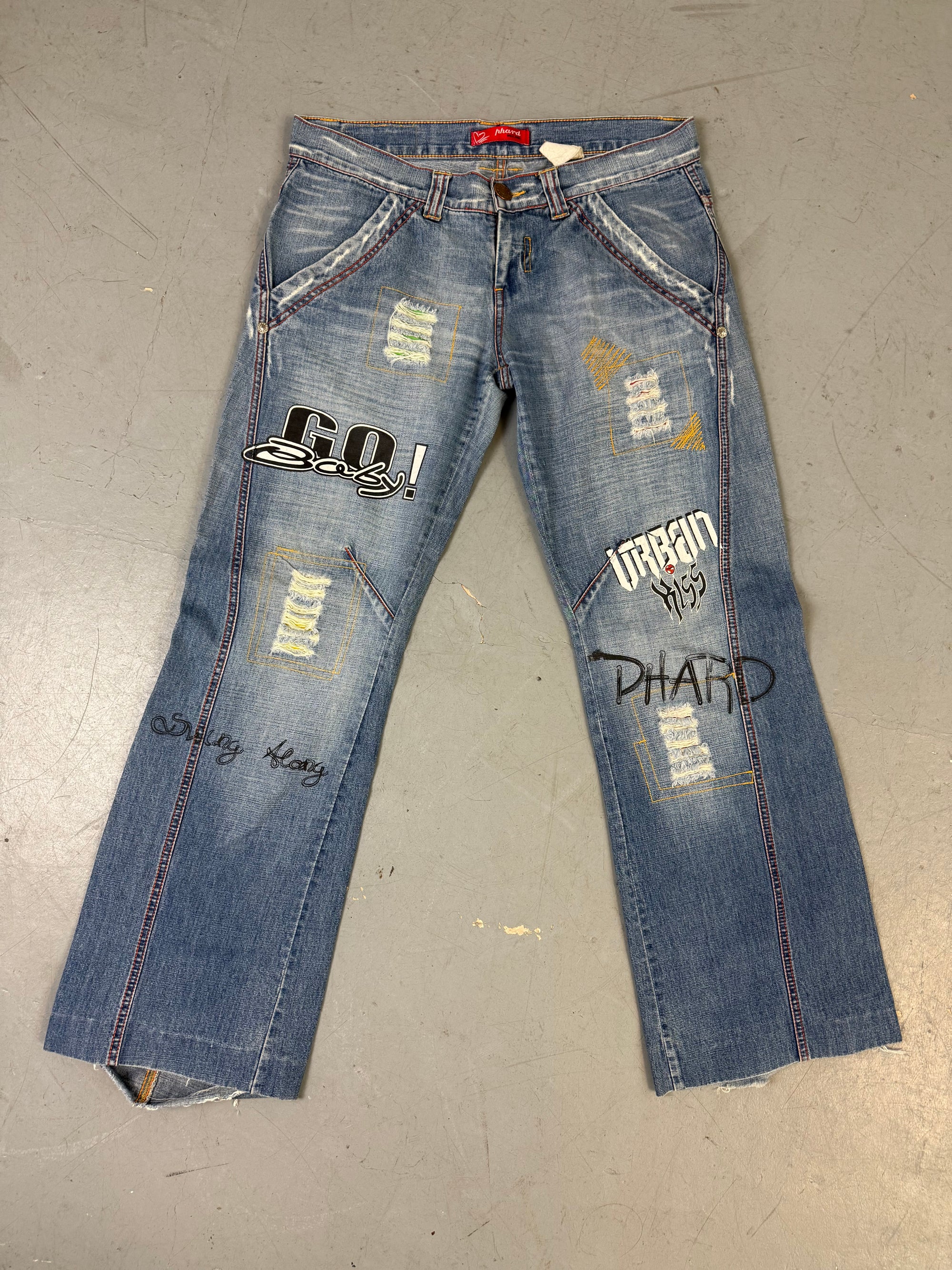 Y2K Phard low waist printed denim 