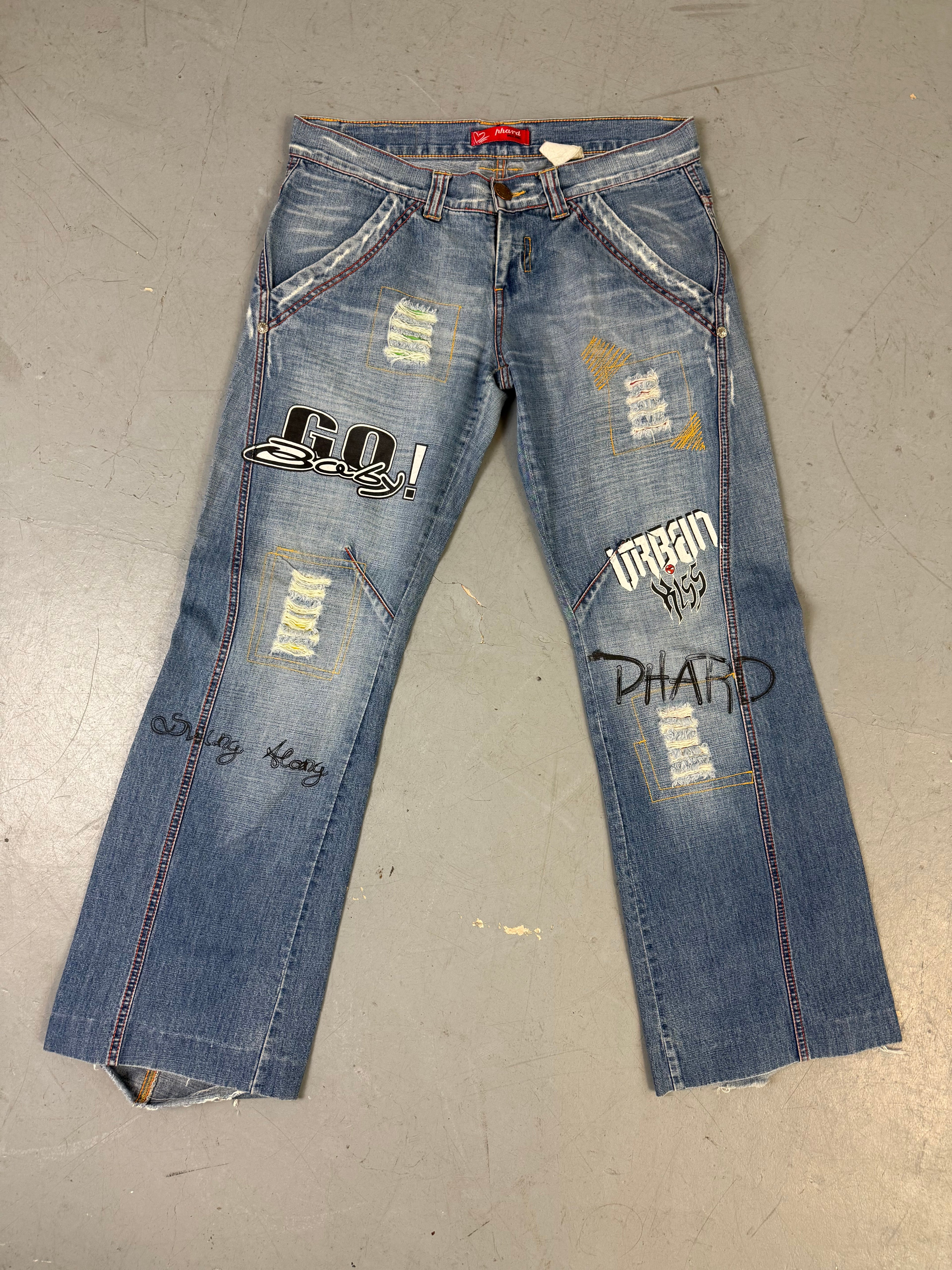 Y2K Phard low waist printed denim 