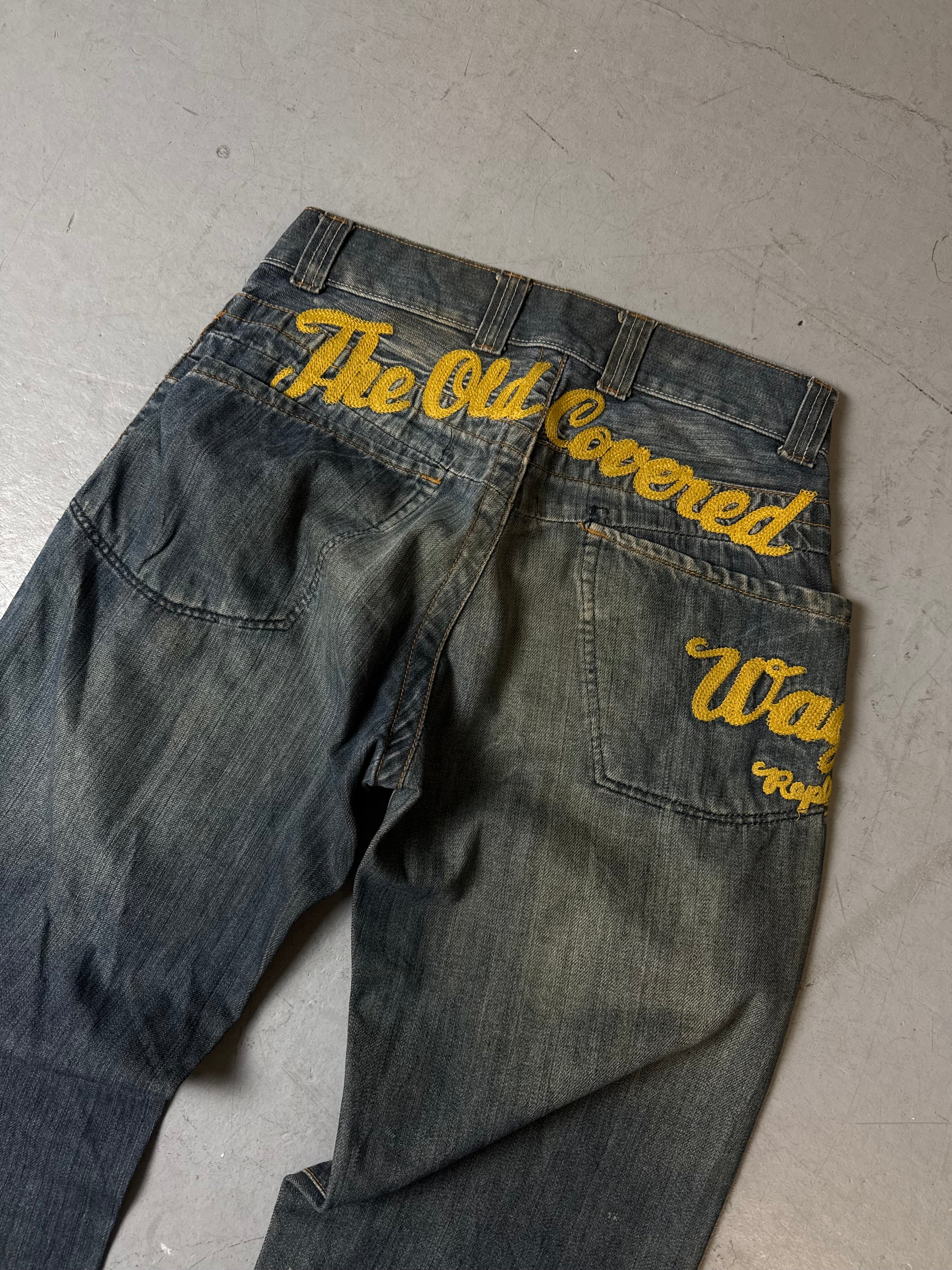 Detailbild von Vintage Replay Yellow Stitched Baggy Denim S/M von hinten