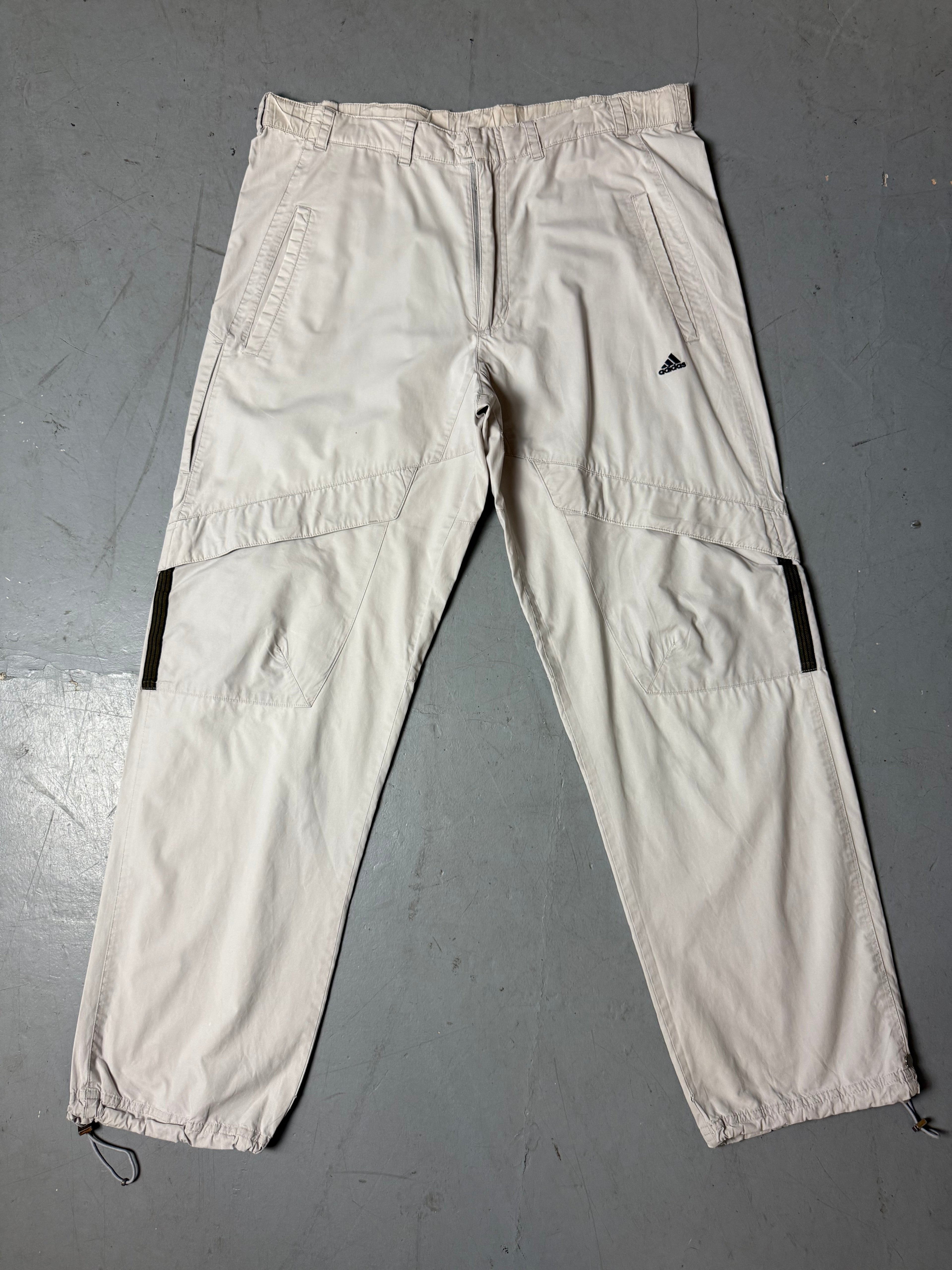 Vintage Adidas White Baggy Trackpants XL