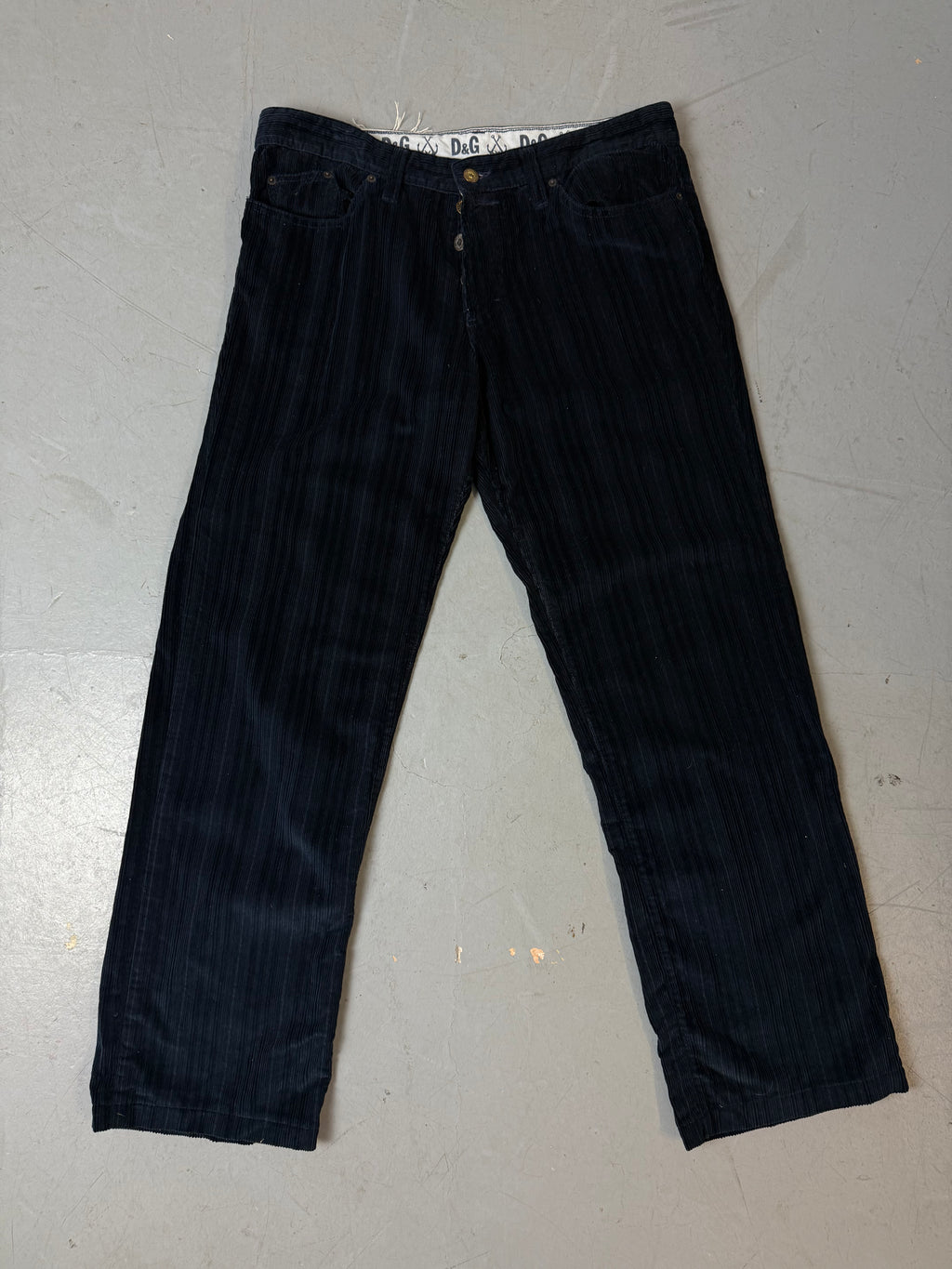 Vintage Dolce&Gabbana Black Cord Pants L