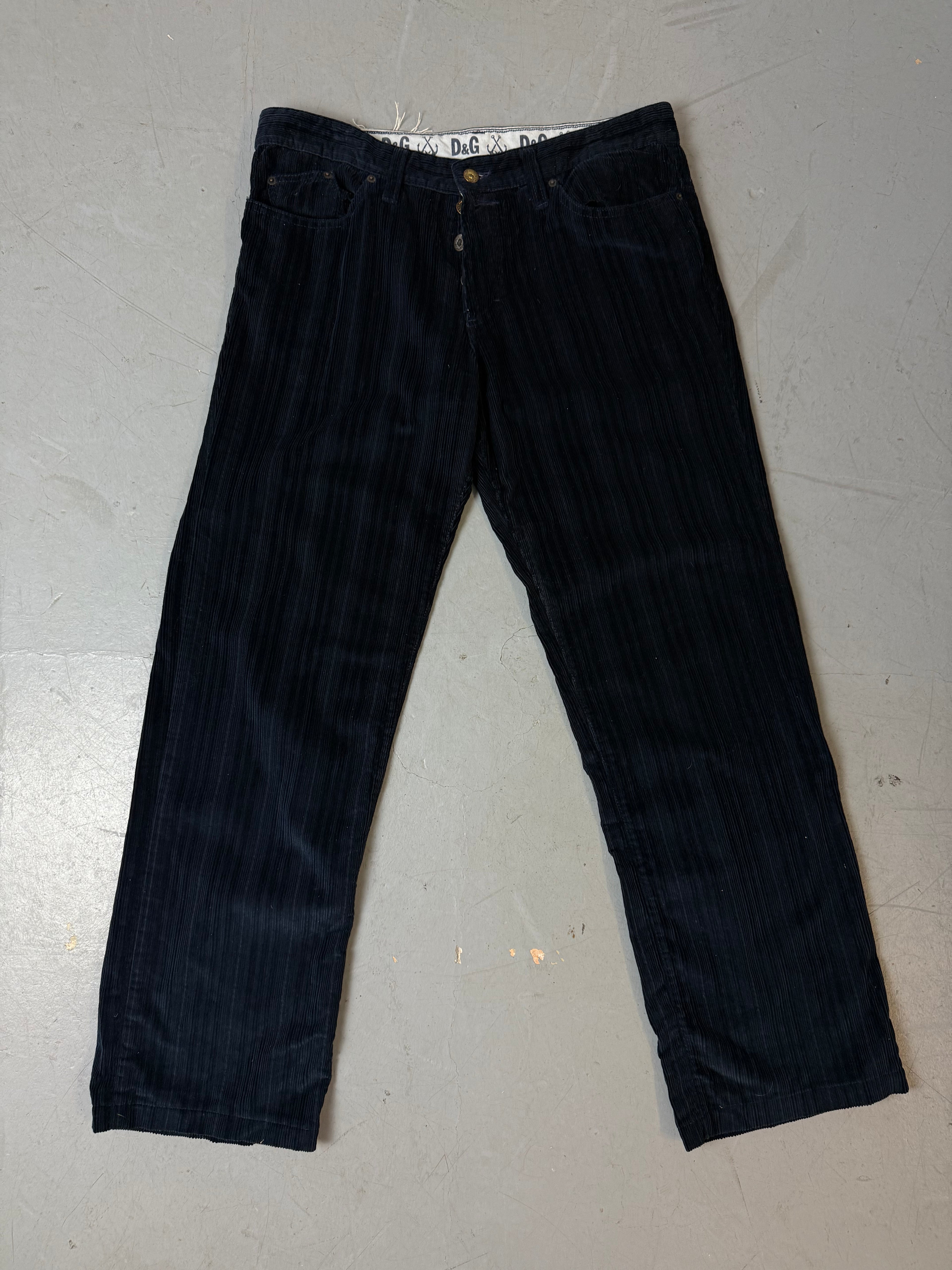 Vintage Dolce&Gabbana Black Cord Pants L