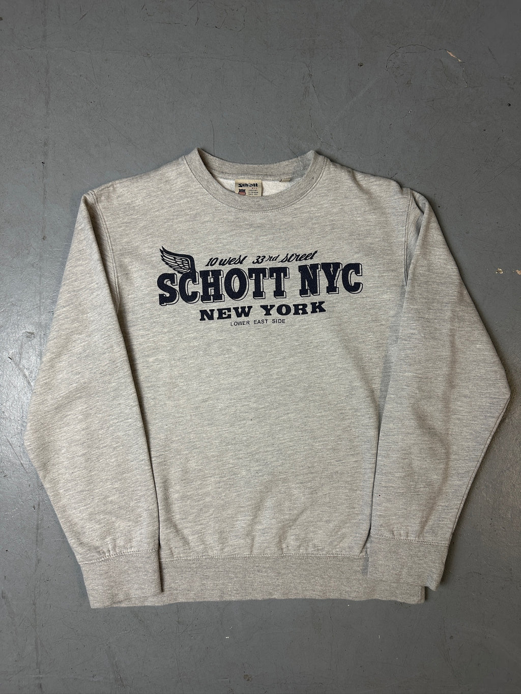 Vintage Schott NYC Grey Printed Sweater M