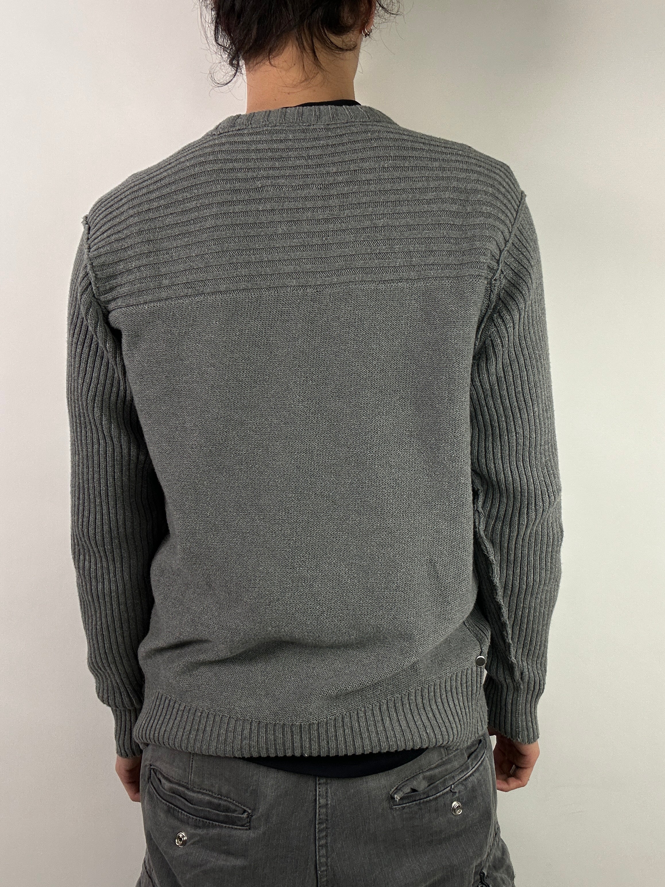 Vintage Multiblu Grey Knit Sweater L