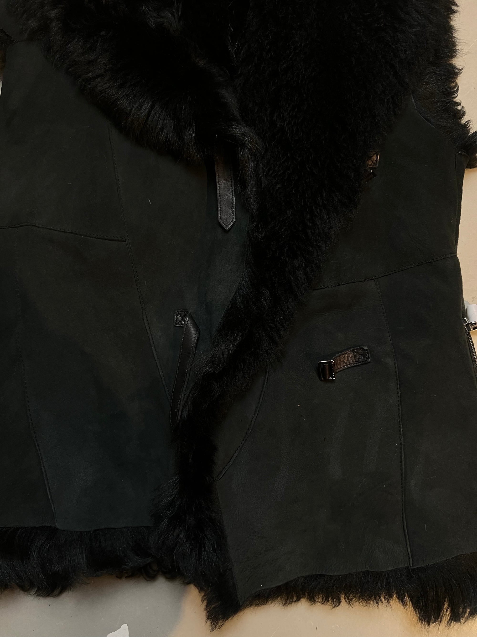 Vintage Richmond Black Fur Vest S/M