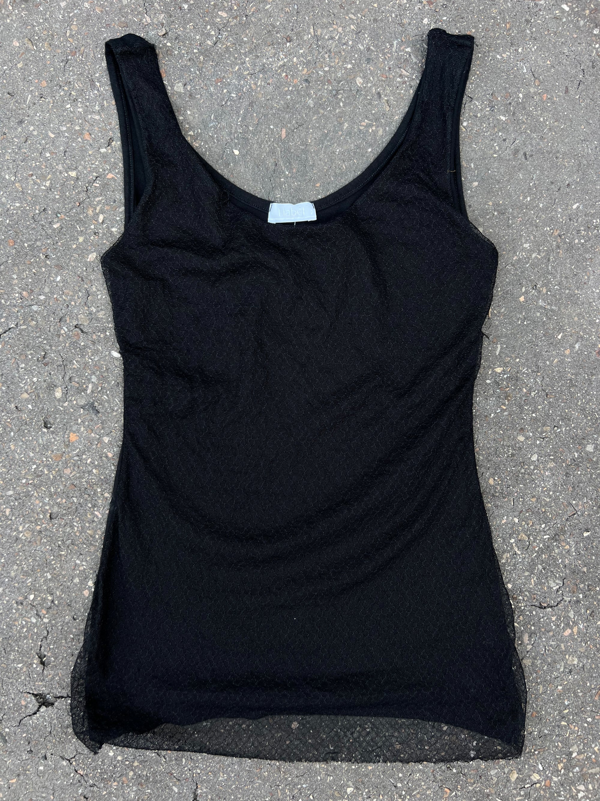 Vintage Black Mesh Top S