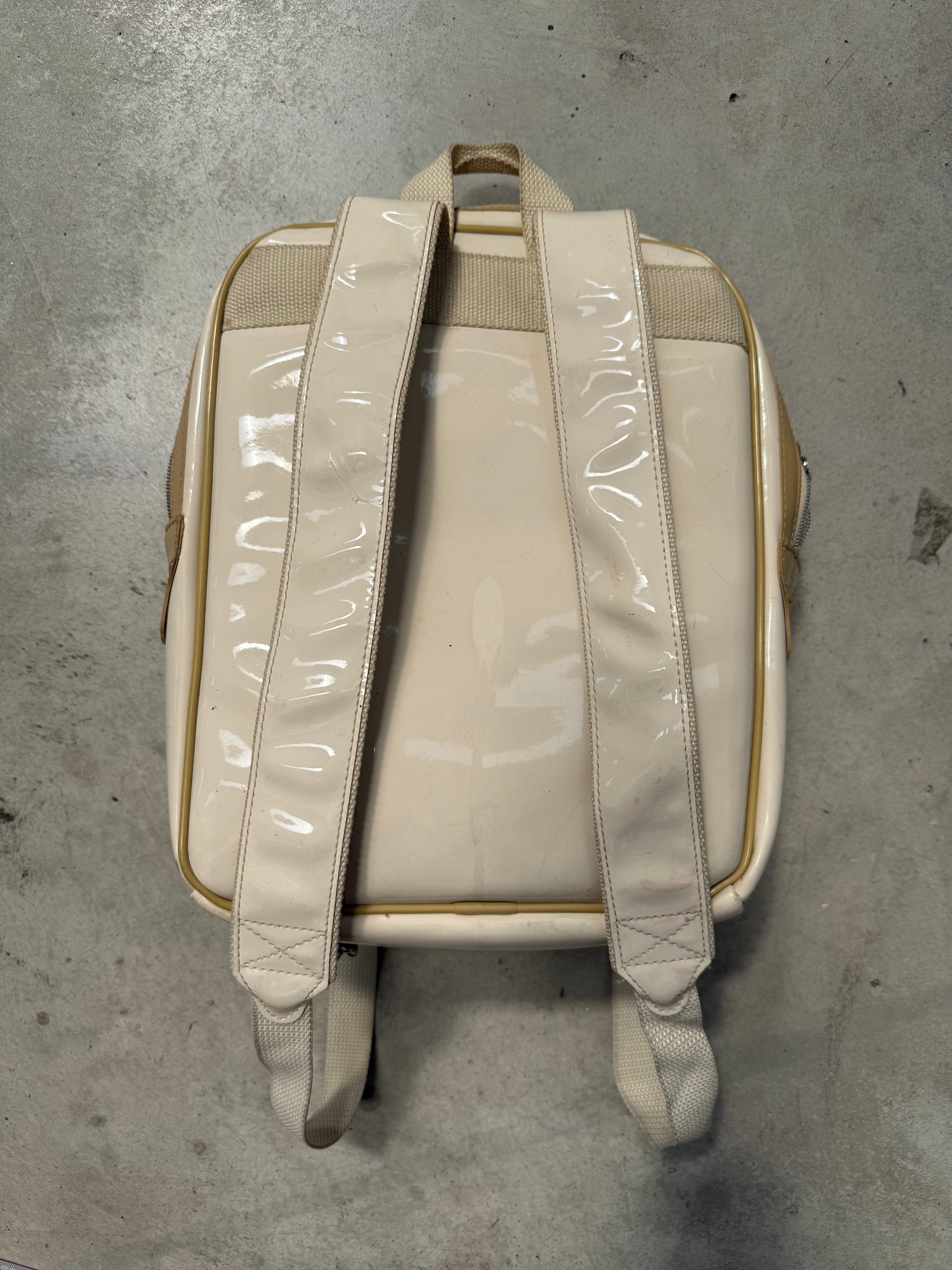 Vintage Adidas White and Gold Backpack