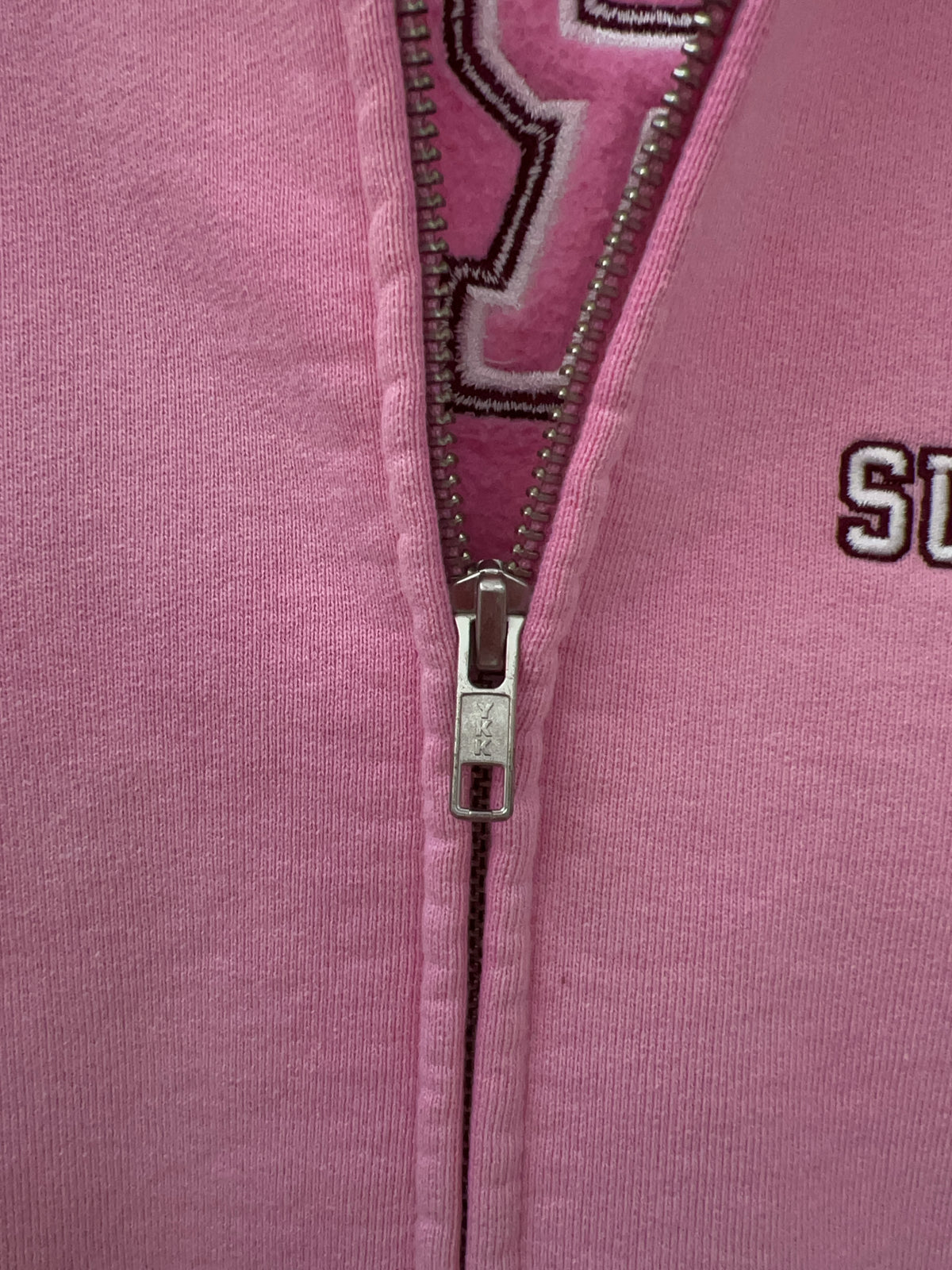 Supreme State Zip Up Hooded Sweatshirt Pink (S)