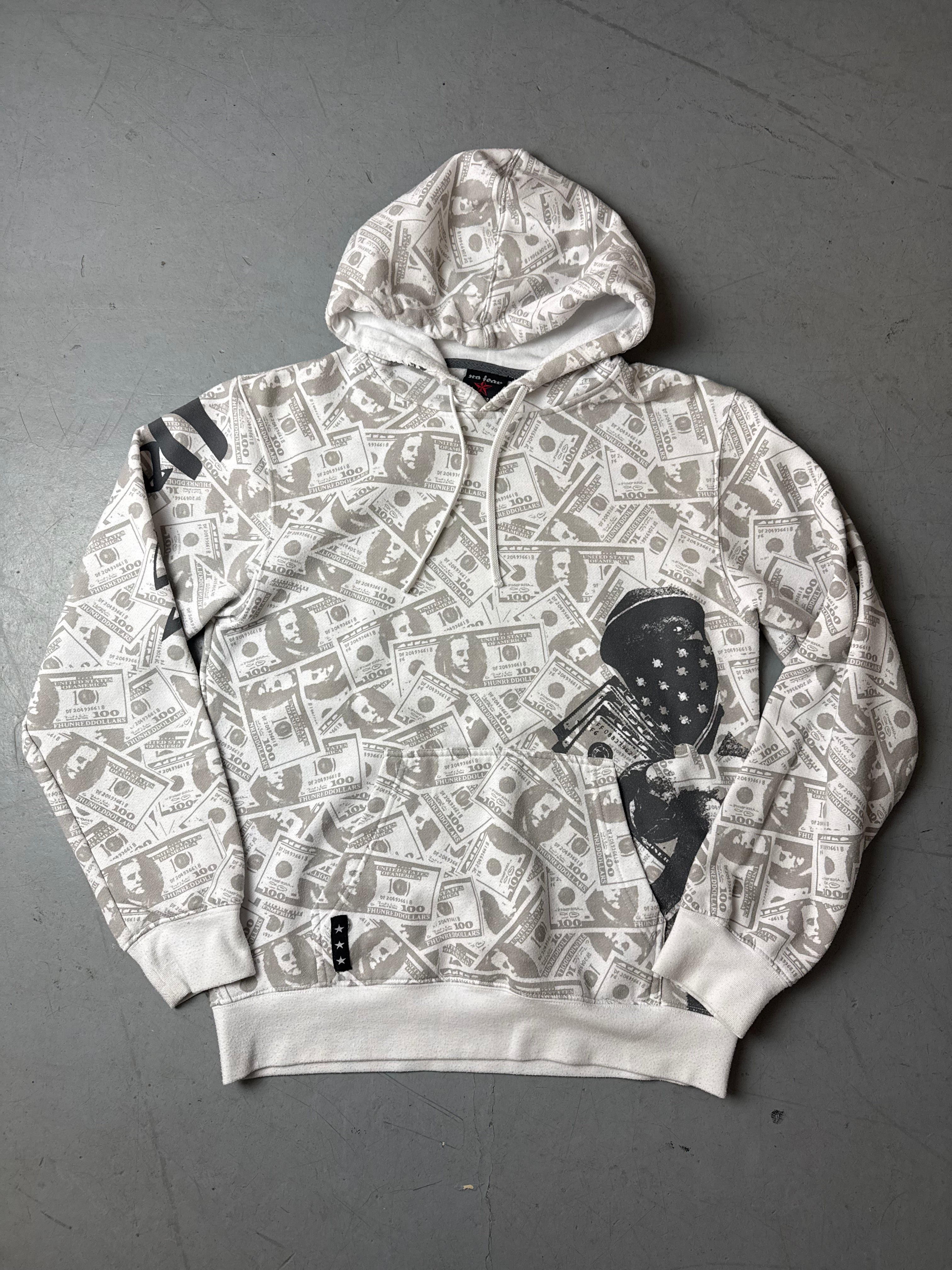 Y2K No Fear Money Printed Hoodie vintage hoodie 