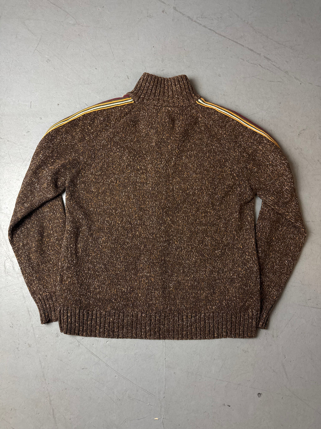 Vintage Tom Tailor Brown Knit Zip Up Sweater L
