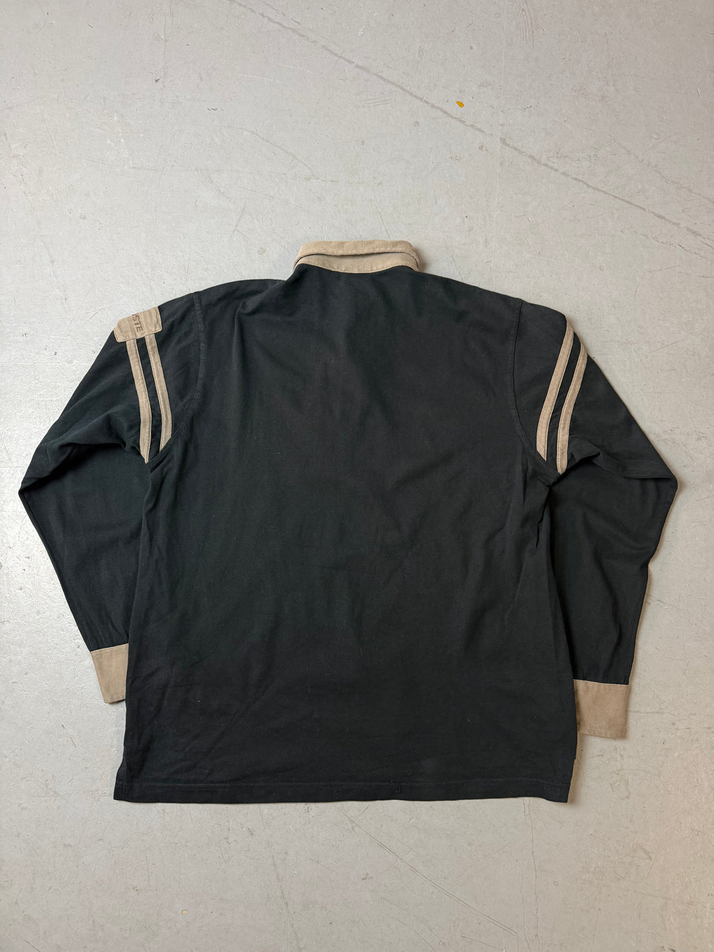 Vintage Lacoste Black and Brown Longsleeve Polo L