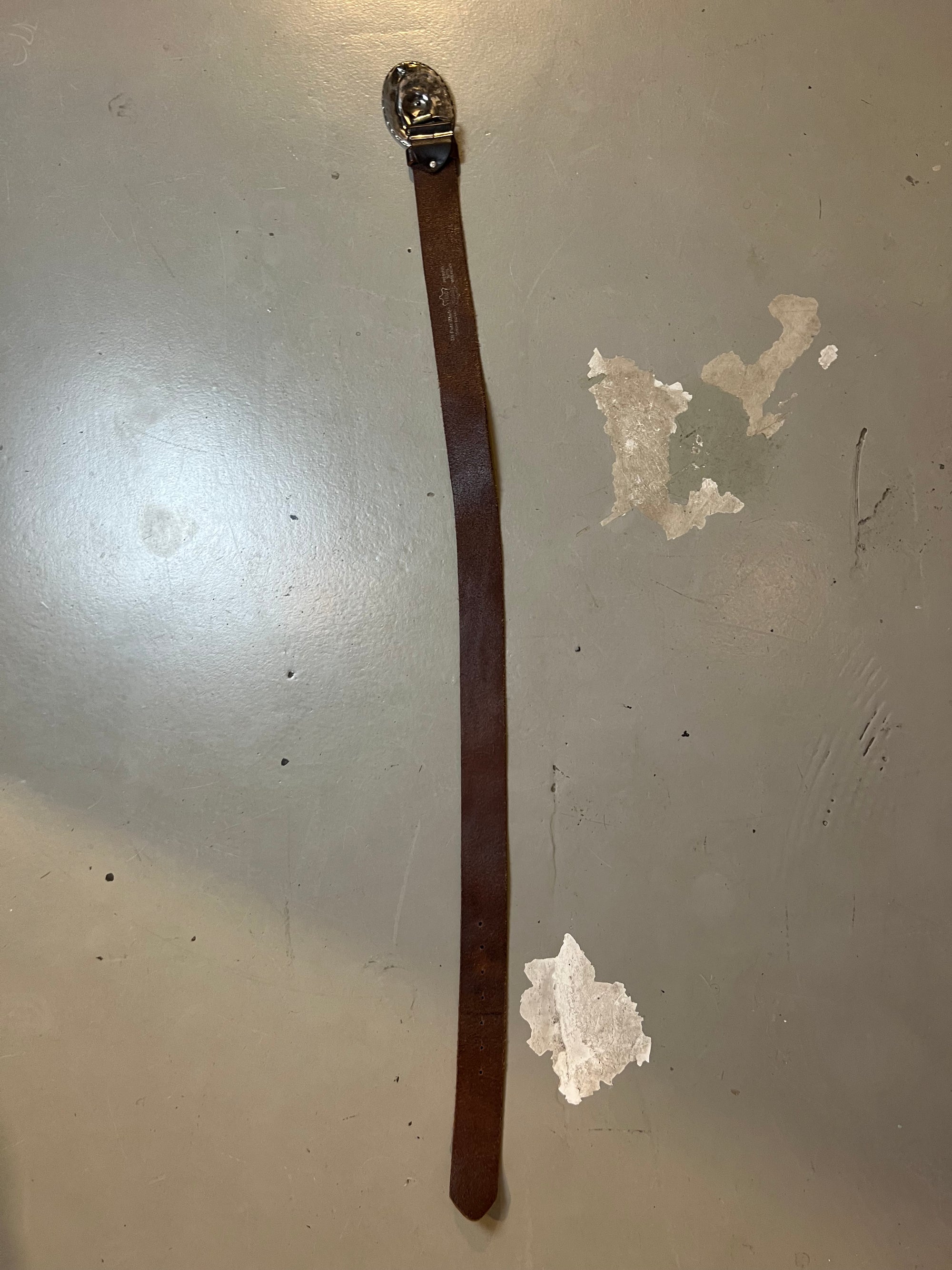 Vintage Brown De Puta Madre Big Buckle Belt