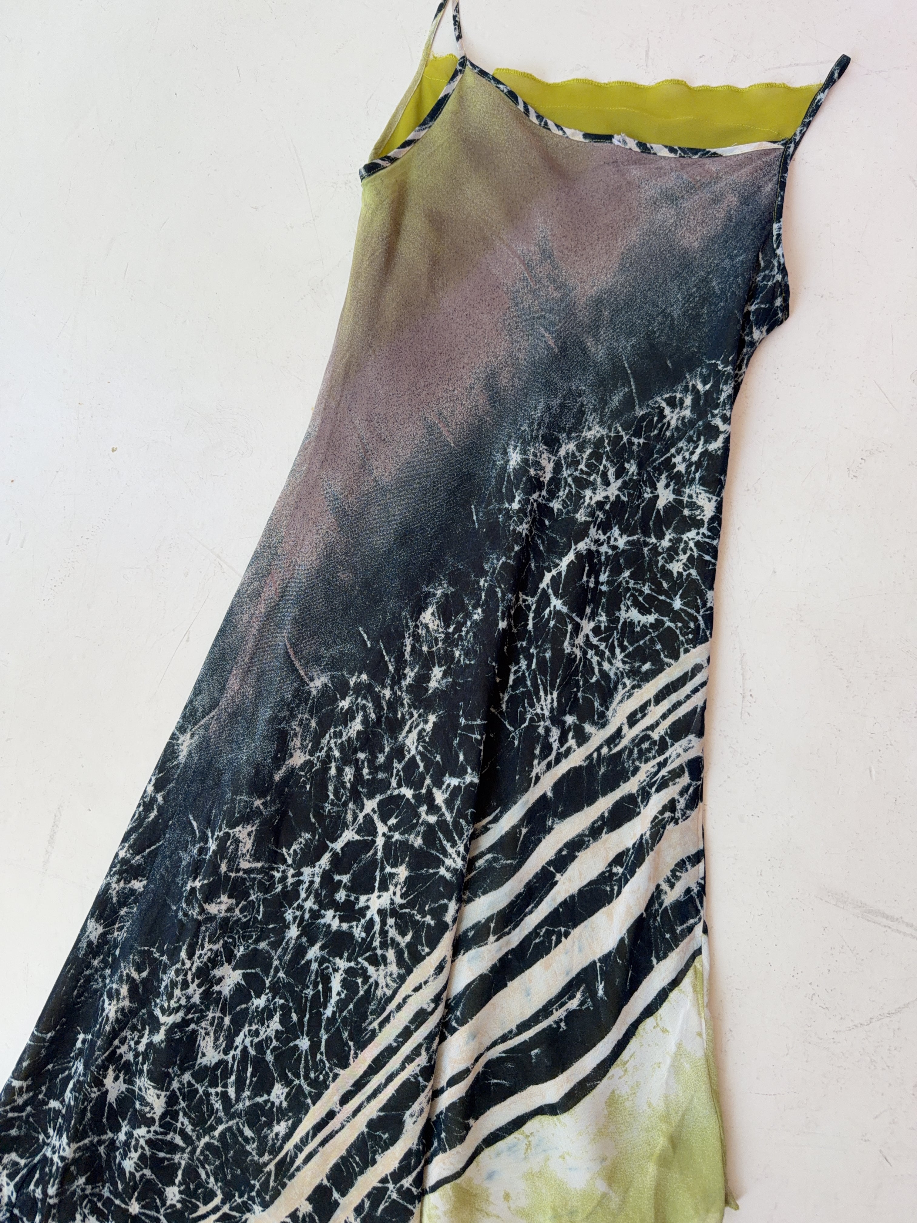 Vintage Green and Black Dress (XL)