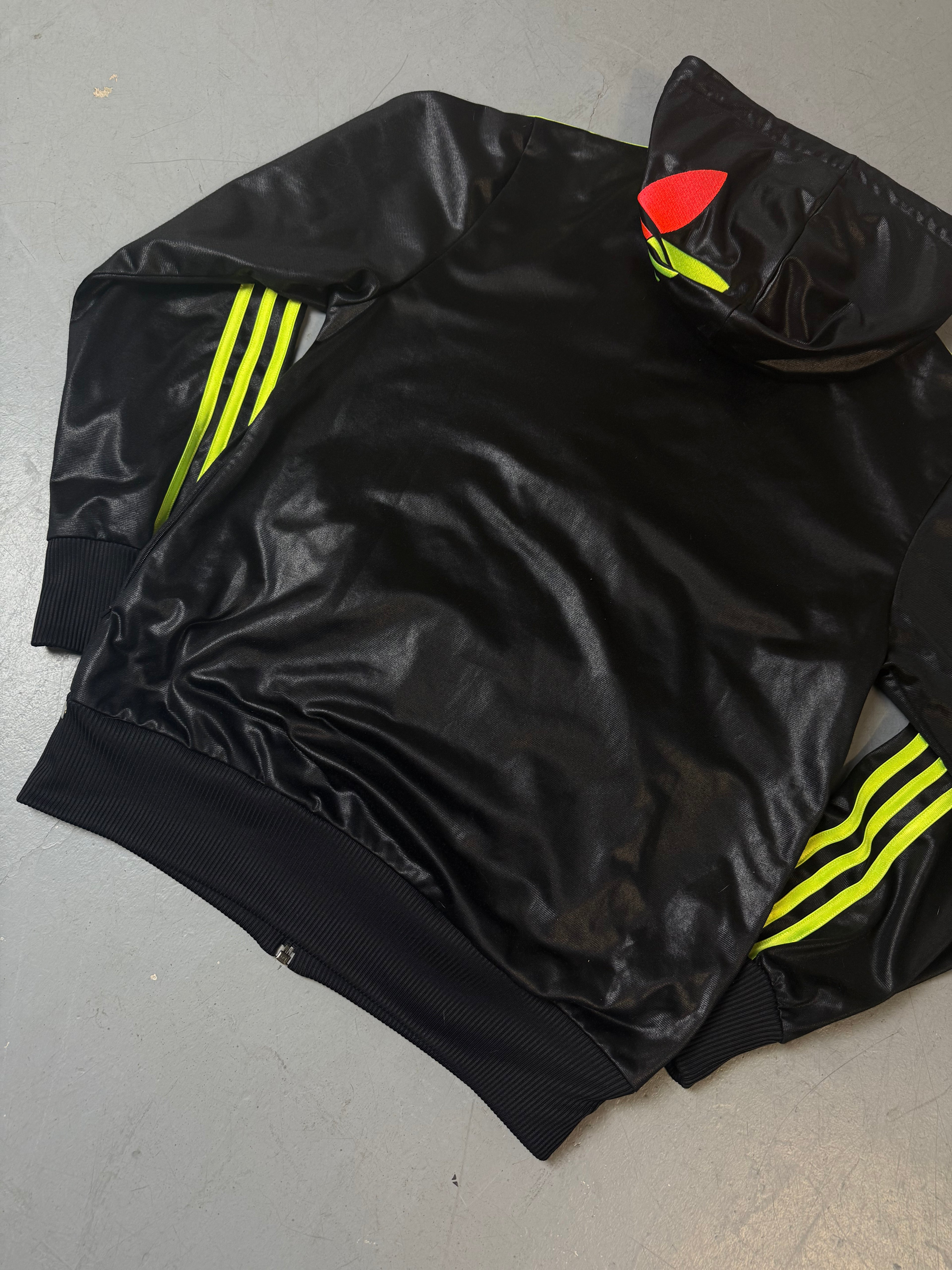 Vintage Adidas Chile62 Black Green and Red Track Jacket S/M