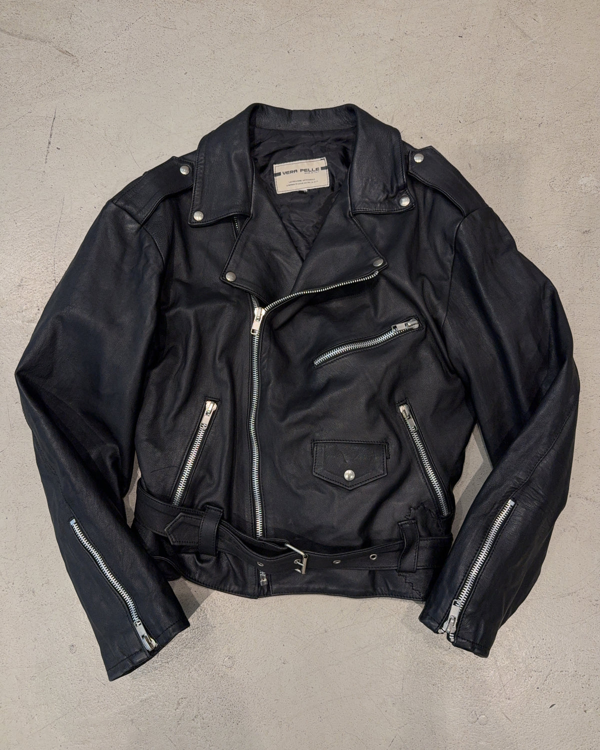 Vintage Biker Leder Jacke (M)