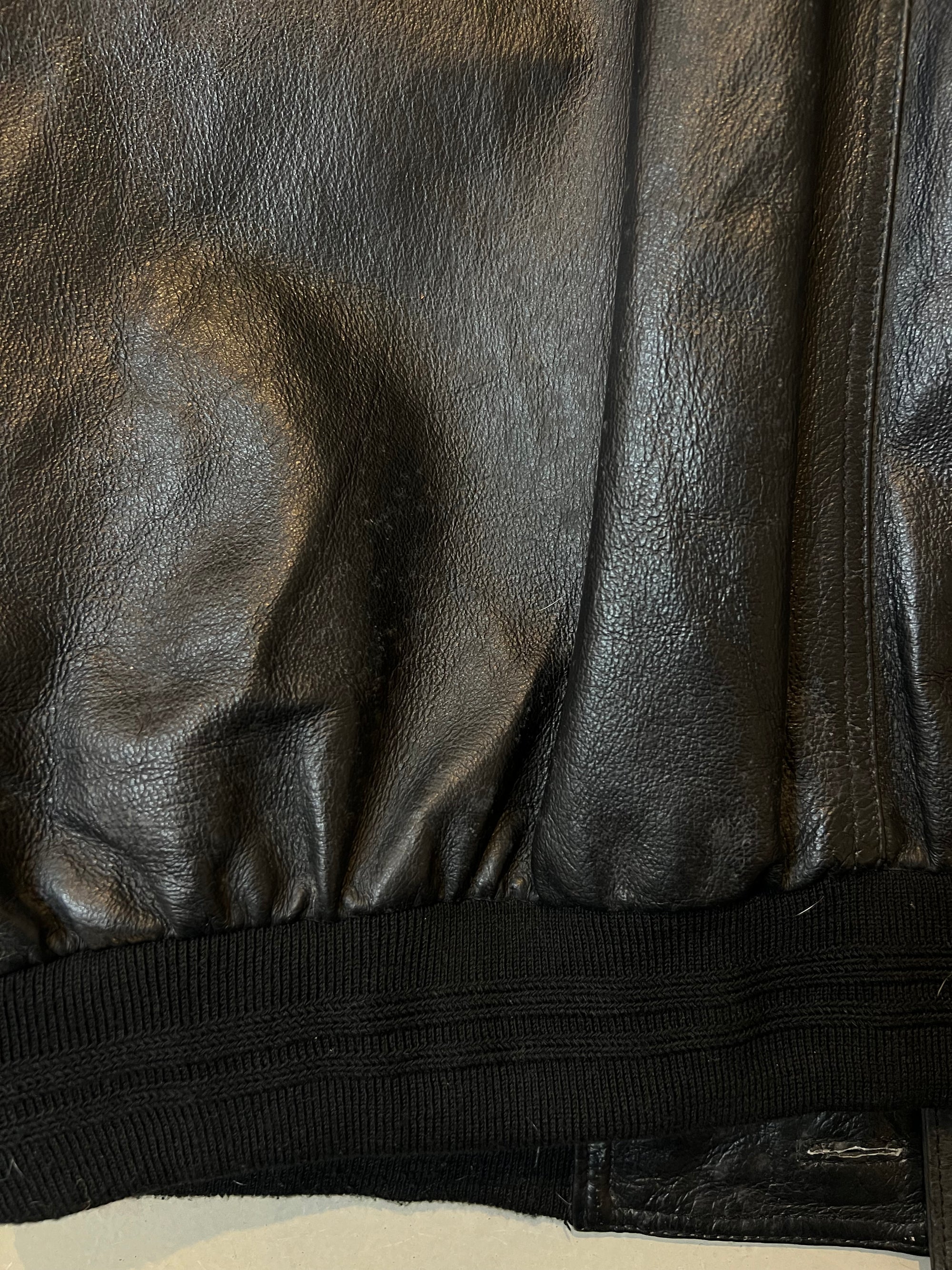 Vintage Black Button Up Leather Jacket L/XL