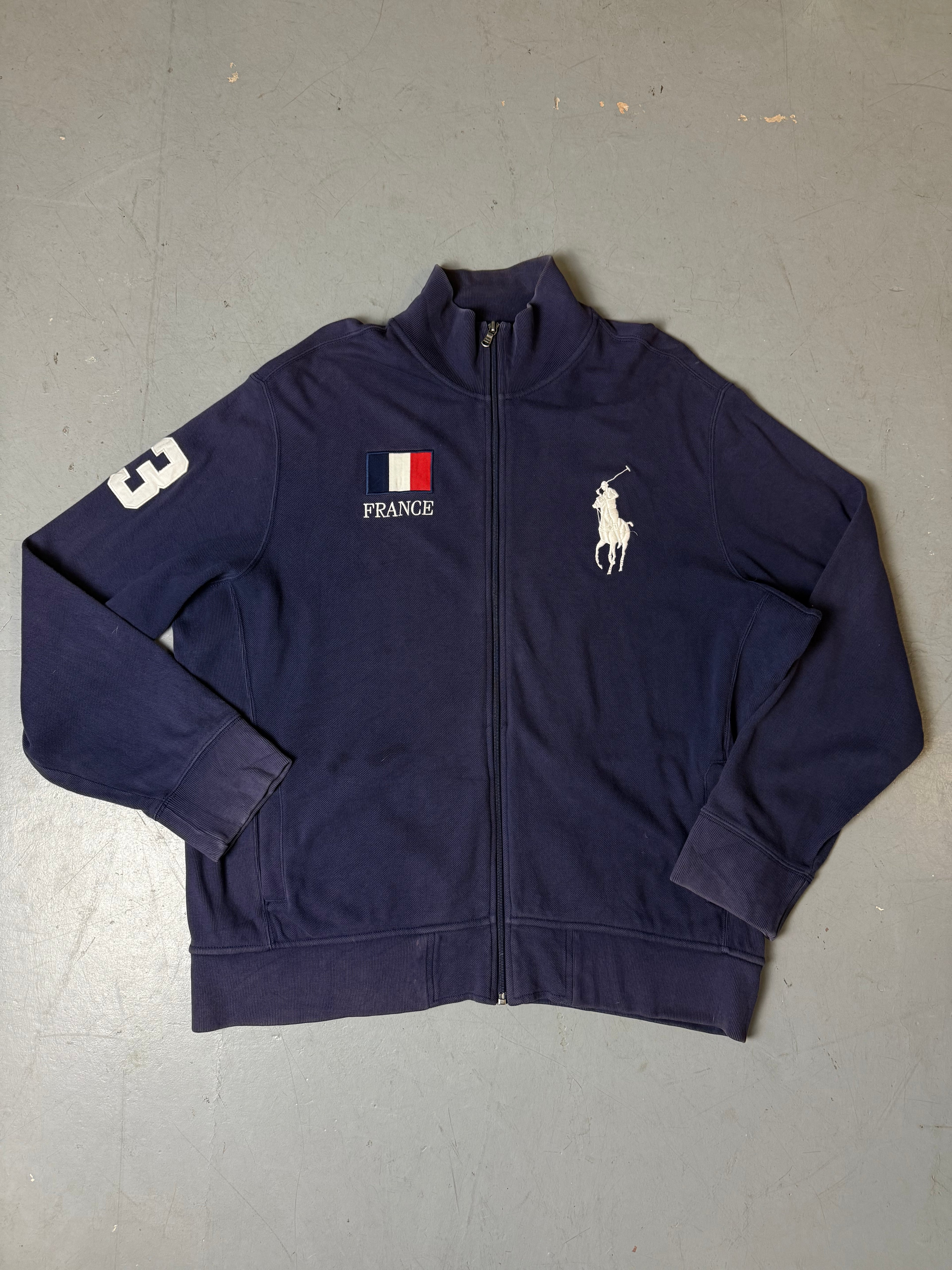 Vintage Polo Ralph Lauren Blue France Zip Jacket XXL