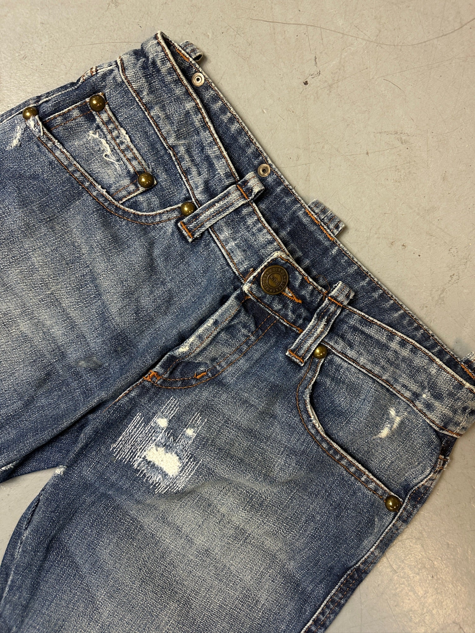 Vintage Iceberg Blue Denim Jeans with Bambi Stitching S