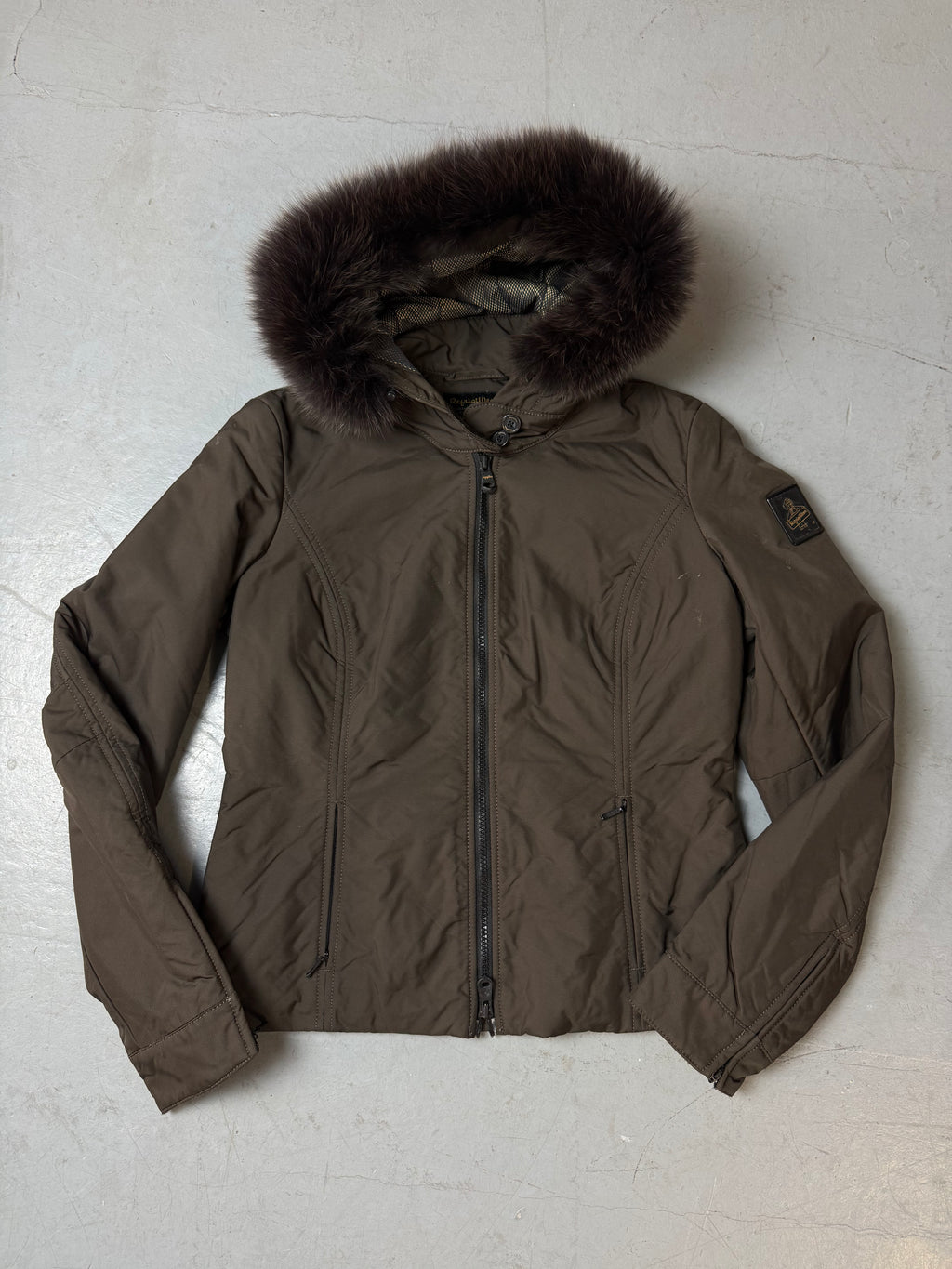 Vintage Refrigiwear Brown Jacket with Fur Hood S/M