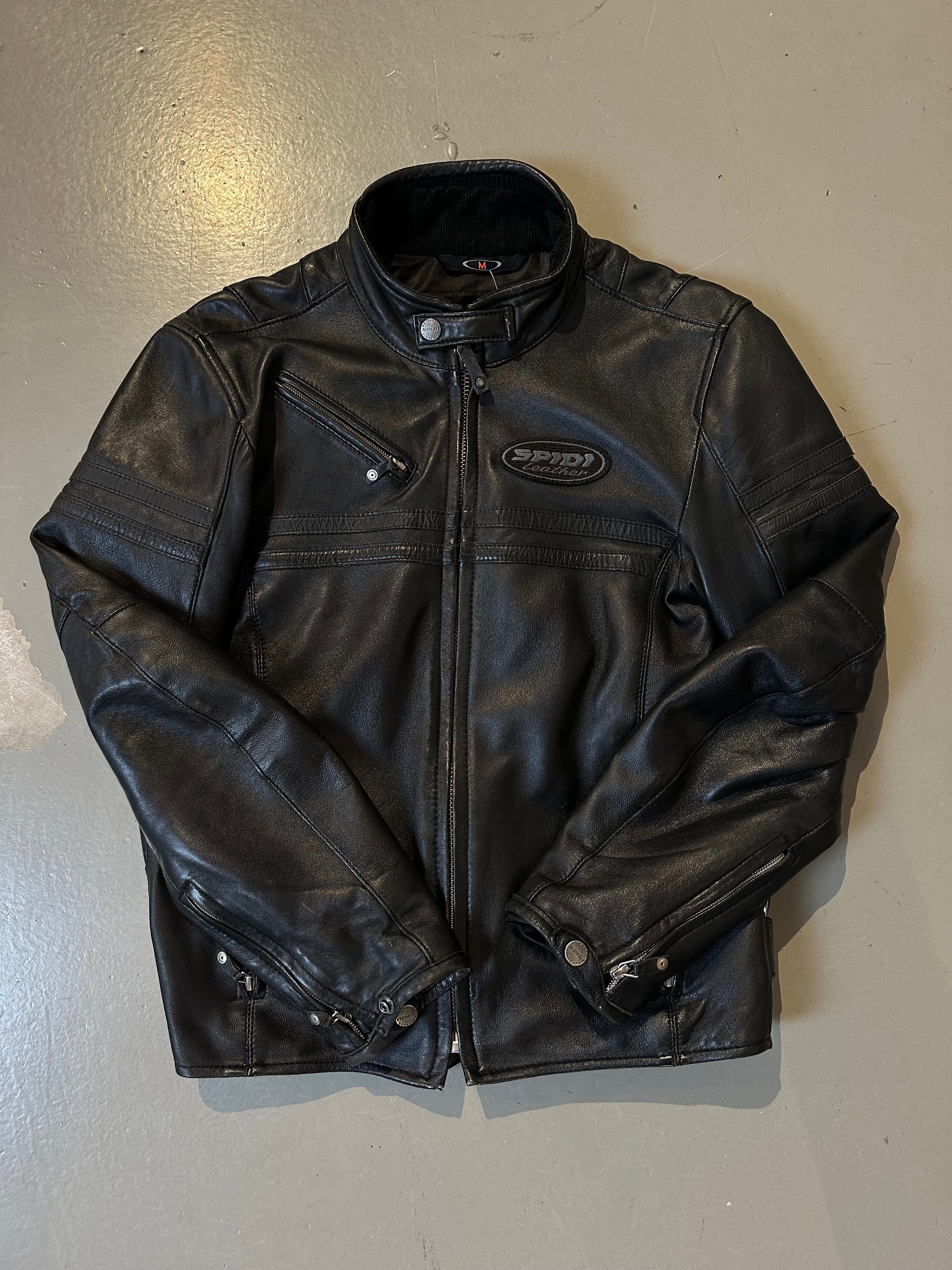 Vintage Black Leather Biker Jacket M