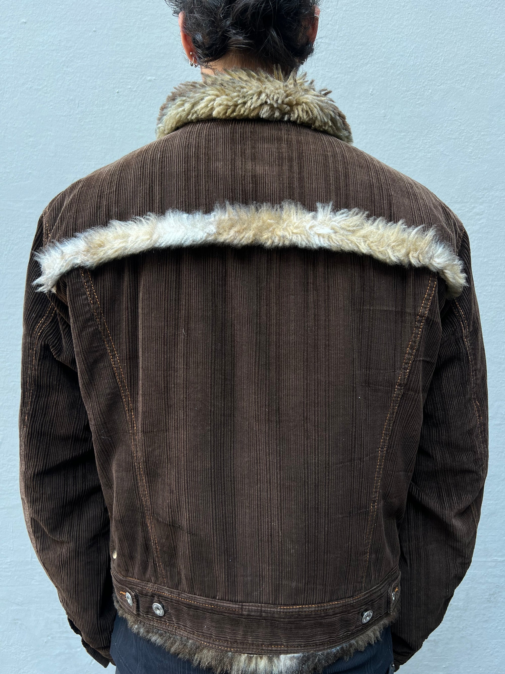 Vintage Dolce&Gabbana FW2001 Fur Cord Jacket L/XL