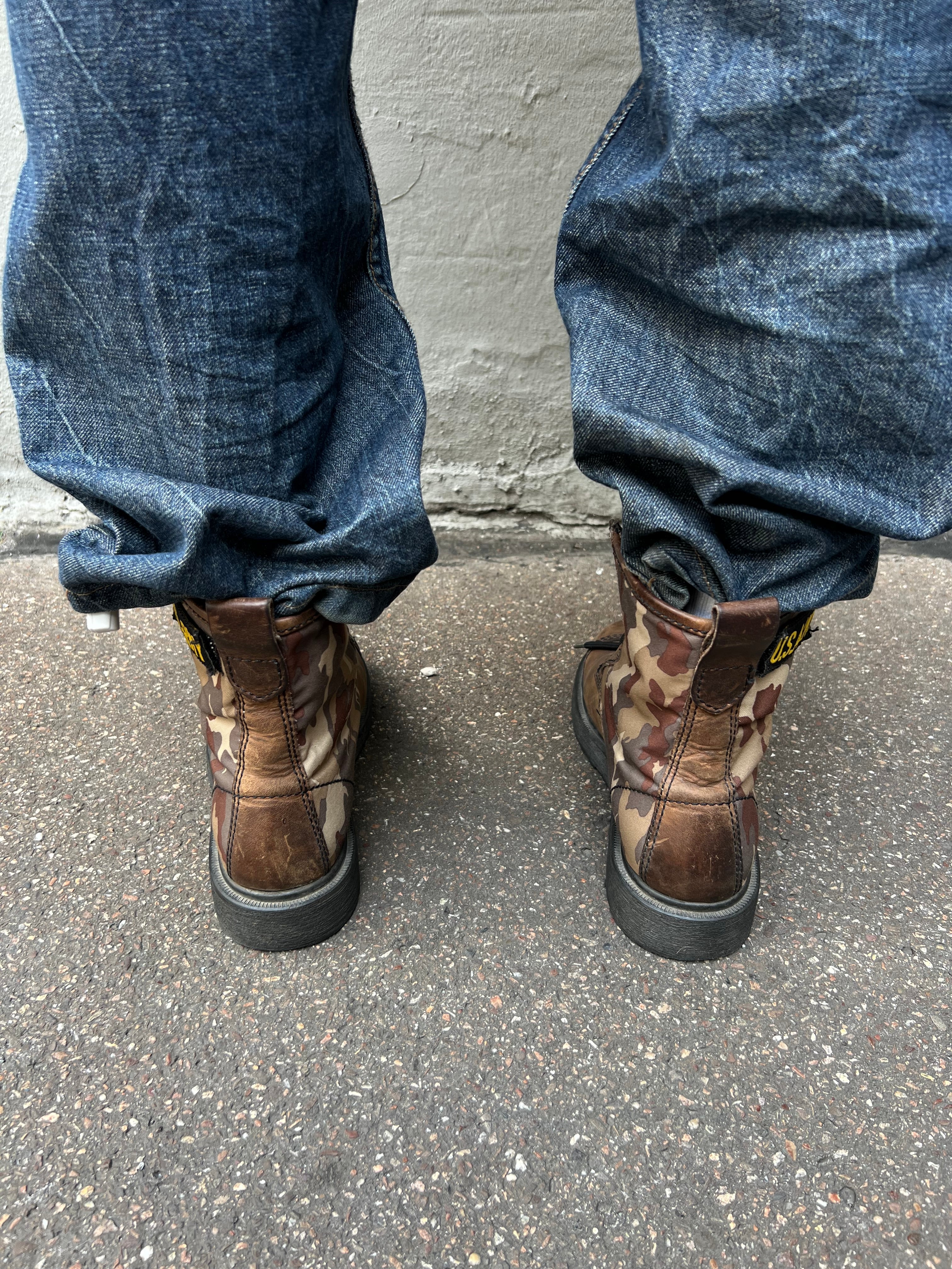 Vintage Brown Camouflage Military Boot 42