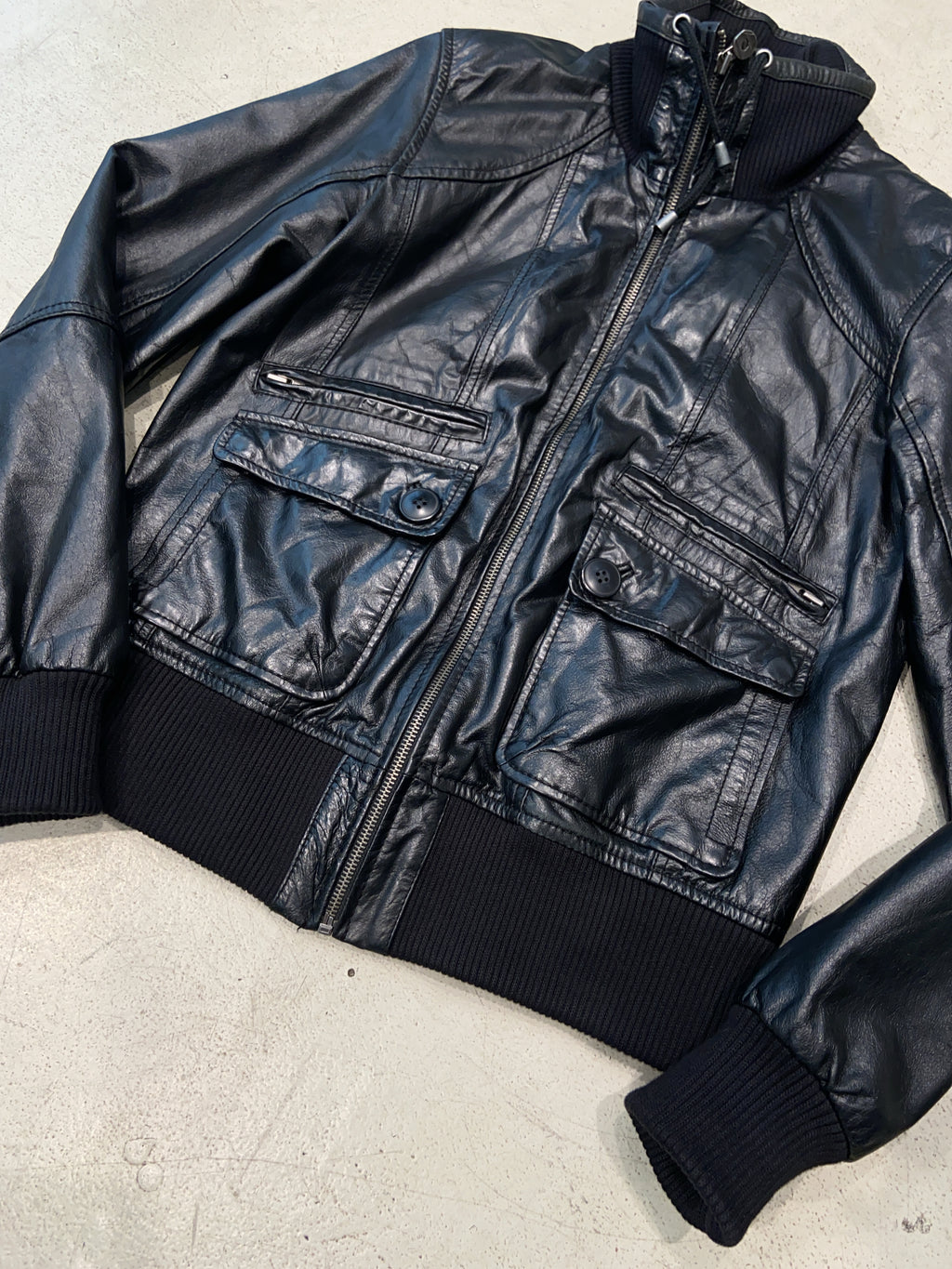 Vintage Bsk Leder Jacke (L)