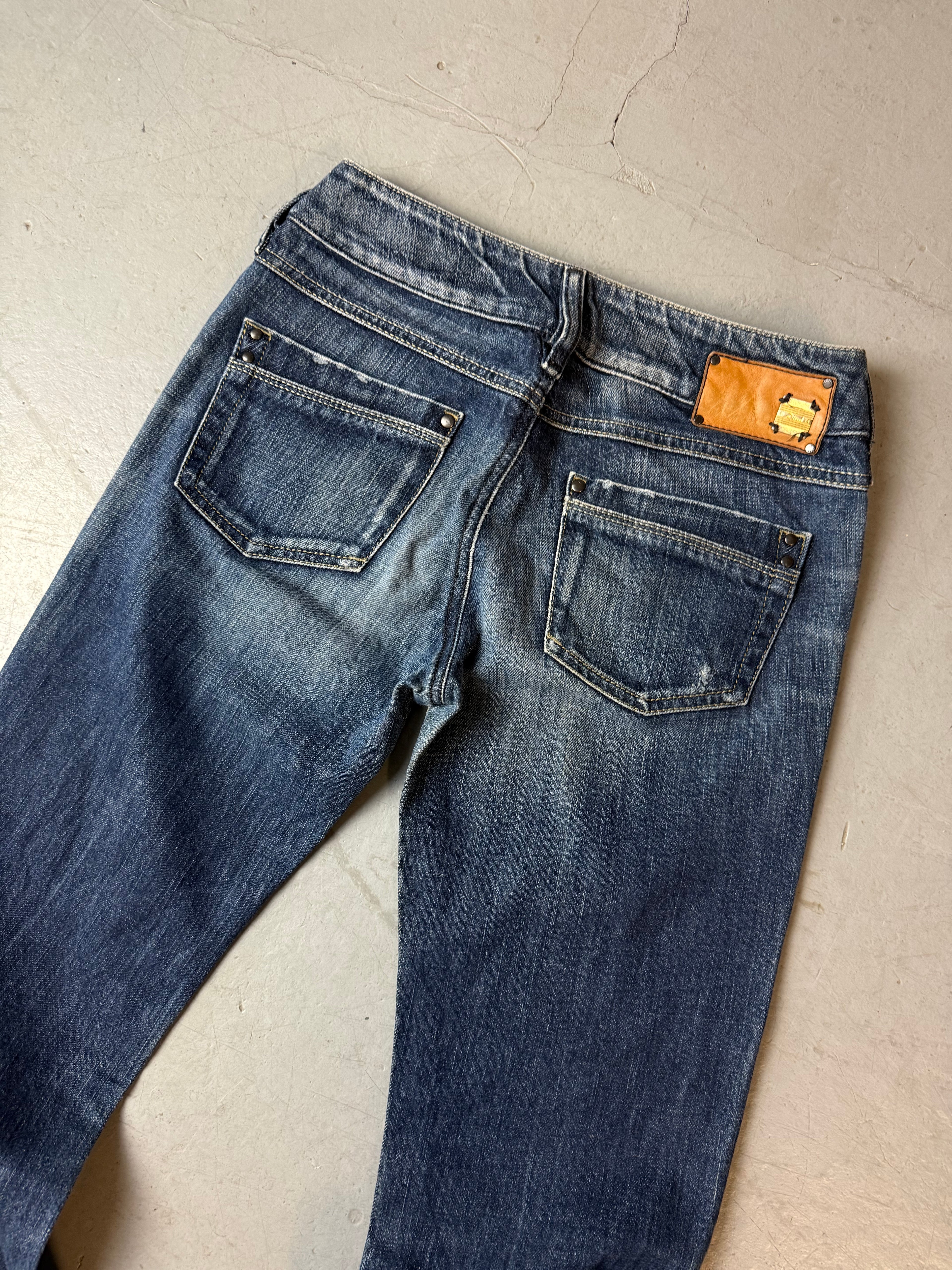 Vintage Diesel Dark Blue Low Waist Bootcut Jeans.Y2K Second Hand 2000s Fashion