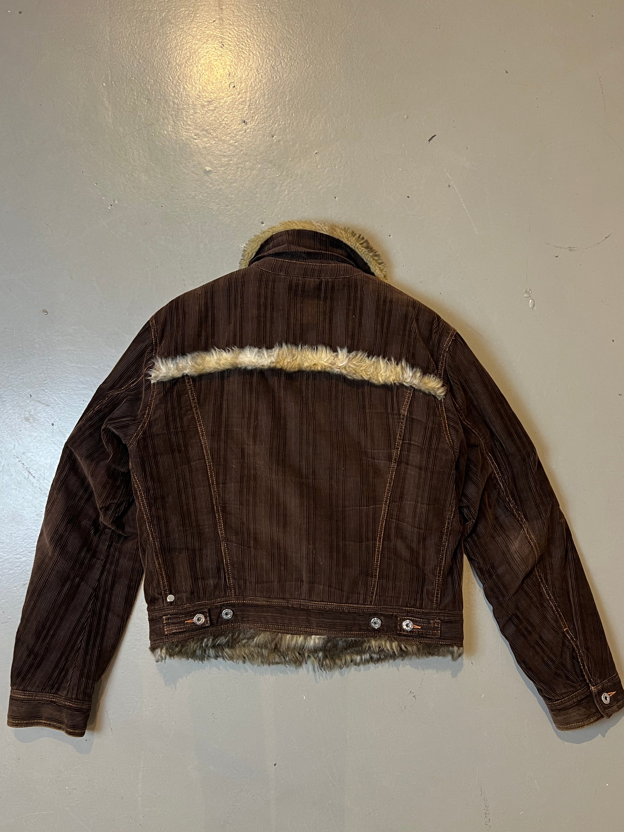 Vintage Dolce&Gabbana FW2001 Fur Cord Jacket L/XL