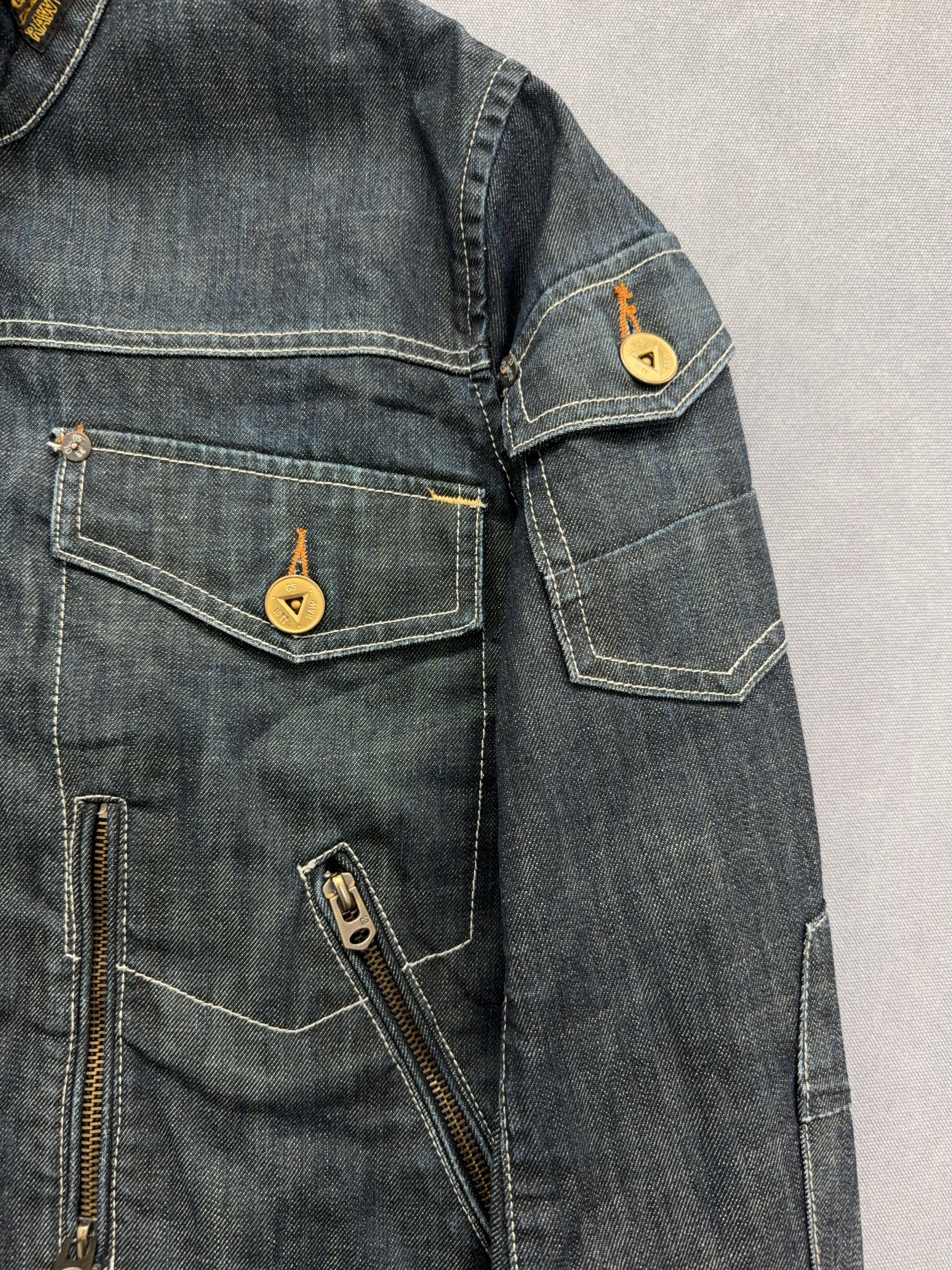 Vintage G-star Raw Denim Jacke für Herren. Y2K Second Hand 2000s Fashion